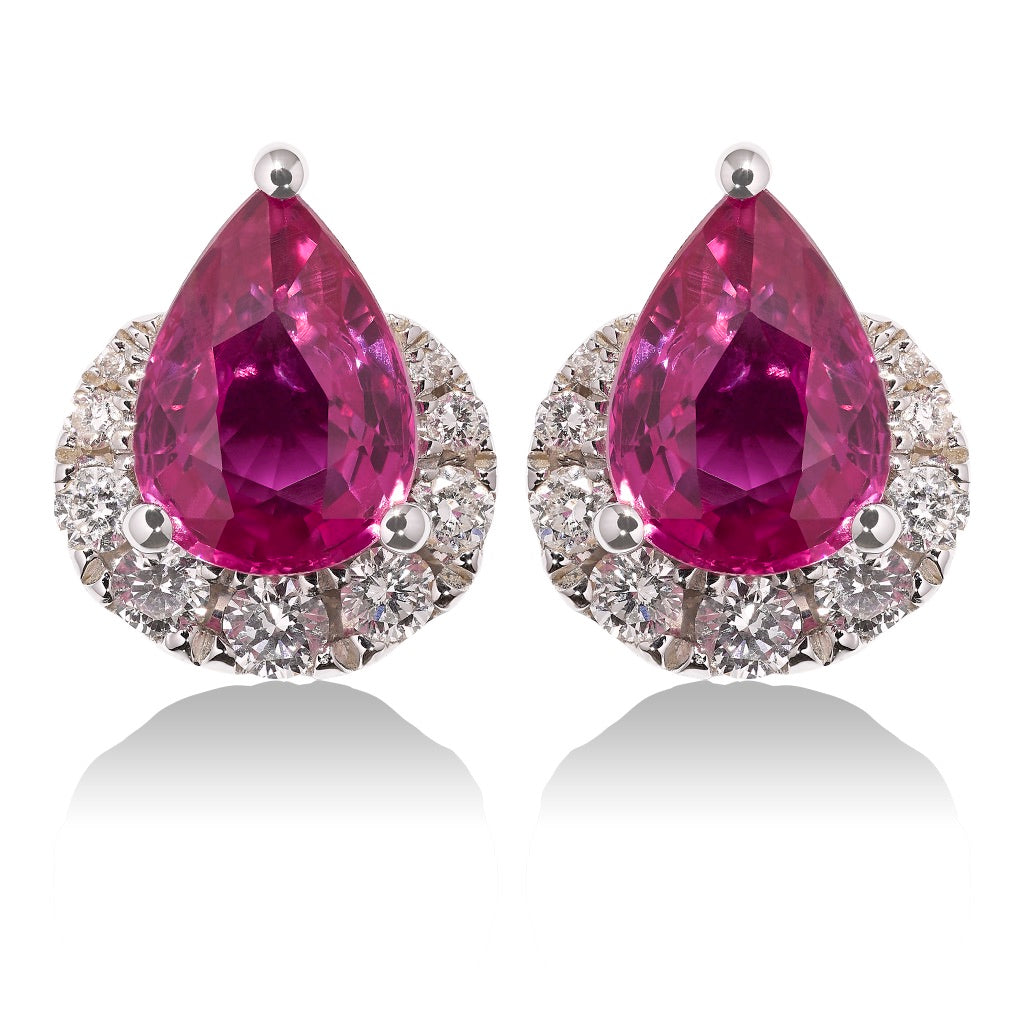 Diya Pink Sapphire and Diamond Ear Jackets