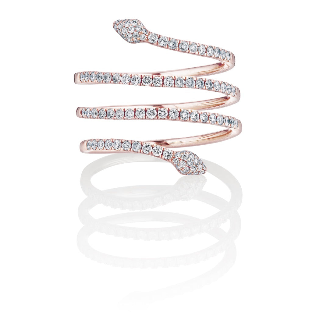 Serpentina Linea Ring Rose Gold and Diamonds