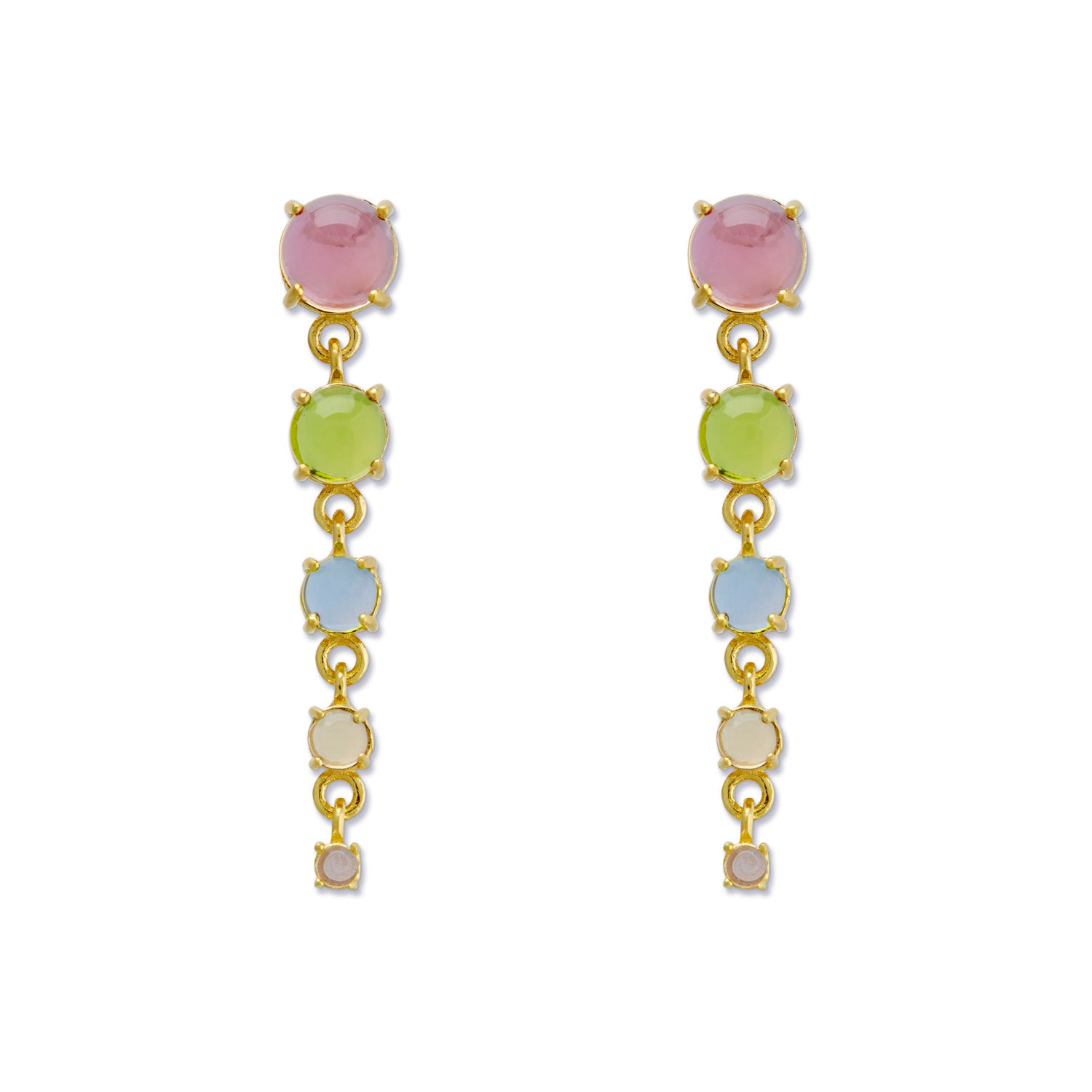 Rainbow Drop Cascade Earrings