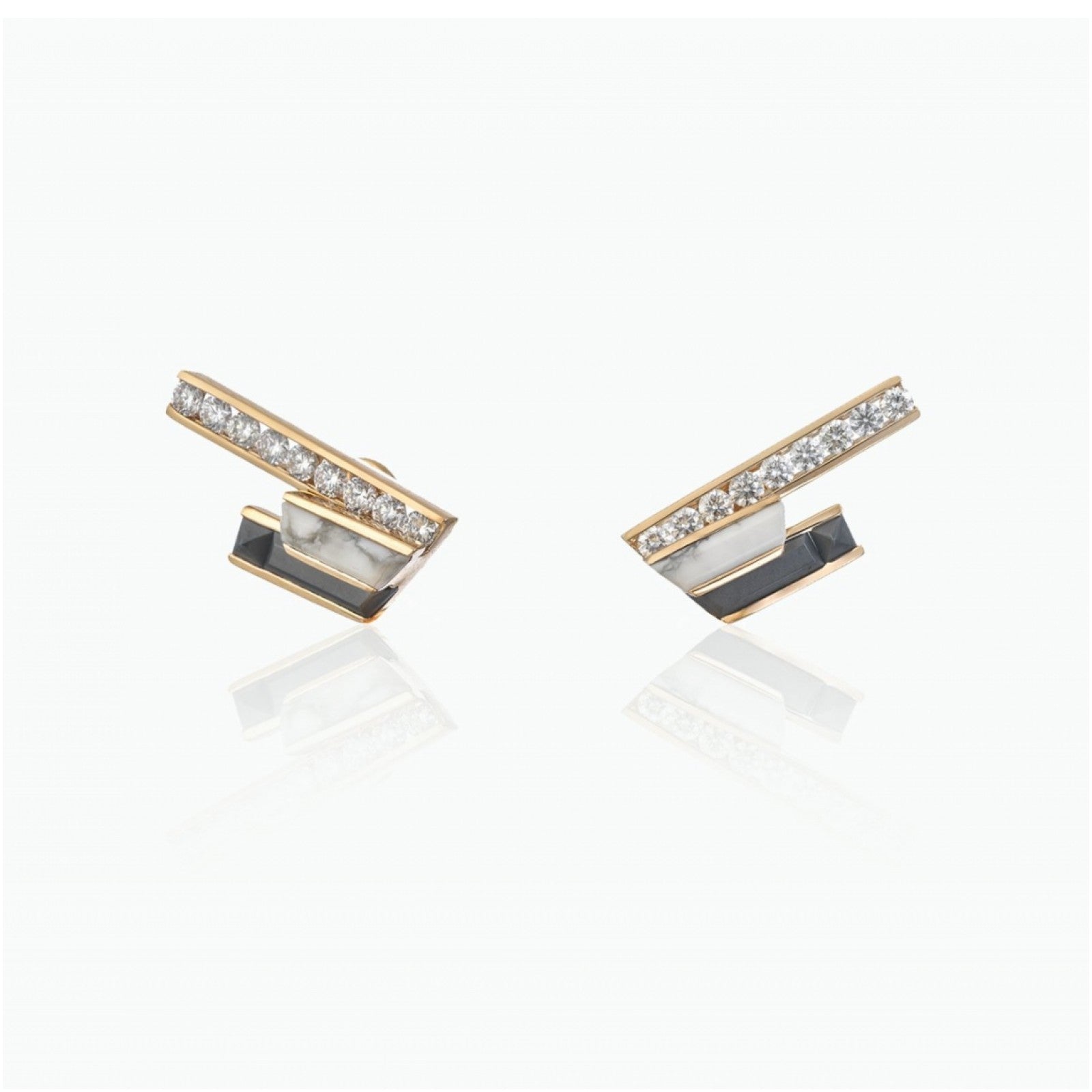 Stellar Dusk Stud Earrings with Ear Jackets