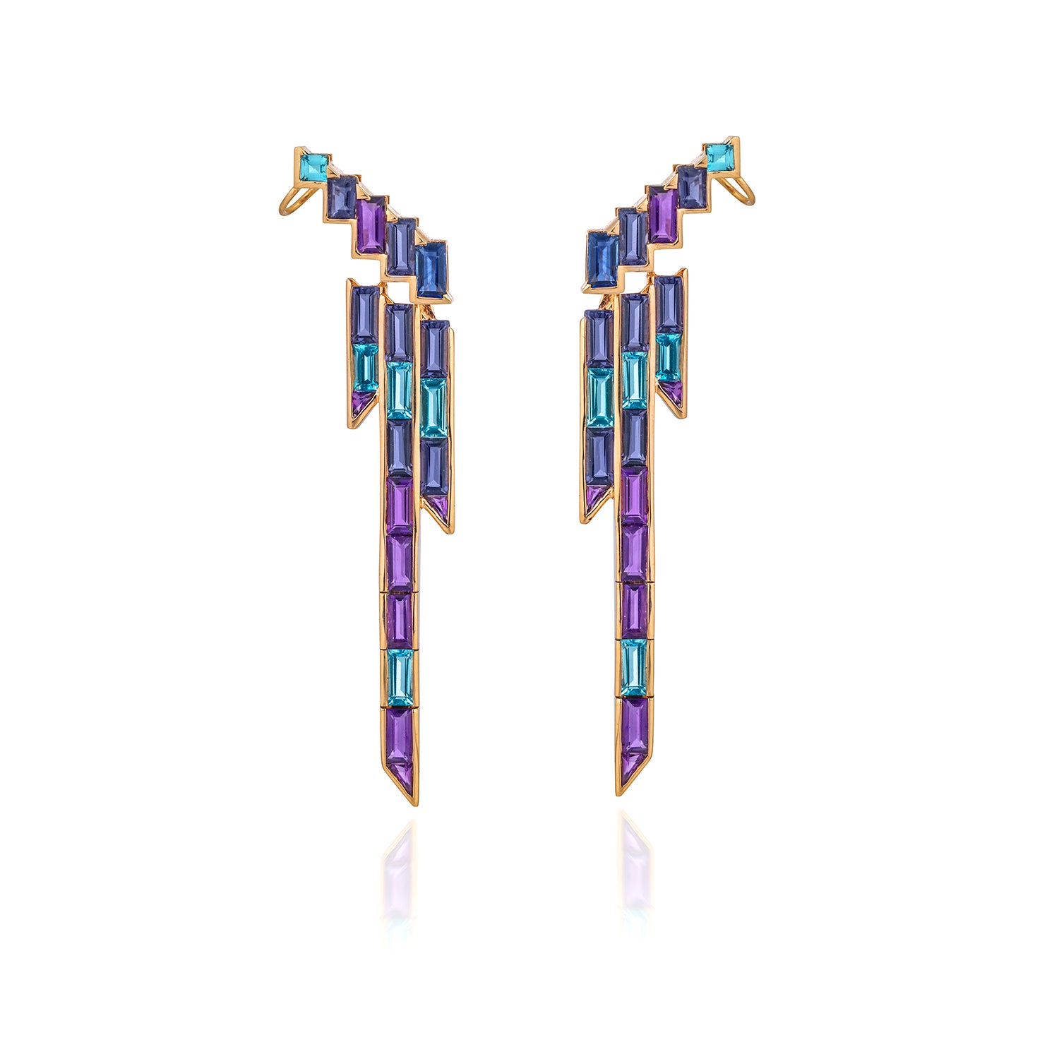 Electric Night - Vertical Cuff Earrings