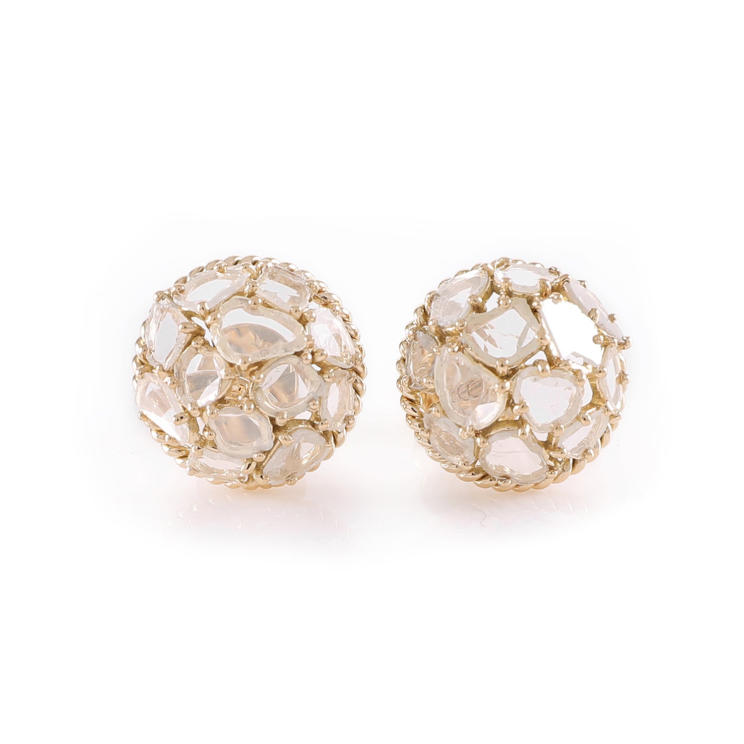 Earring Zero 1 - Diamonds in Yellow Gold