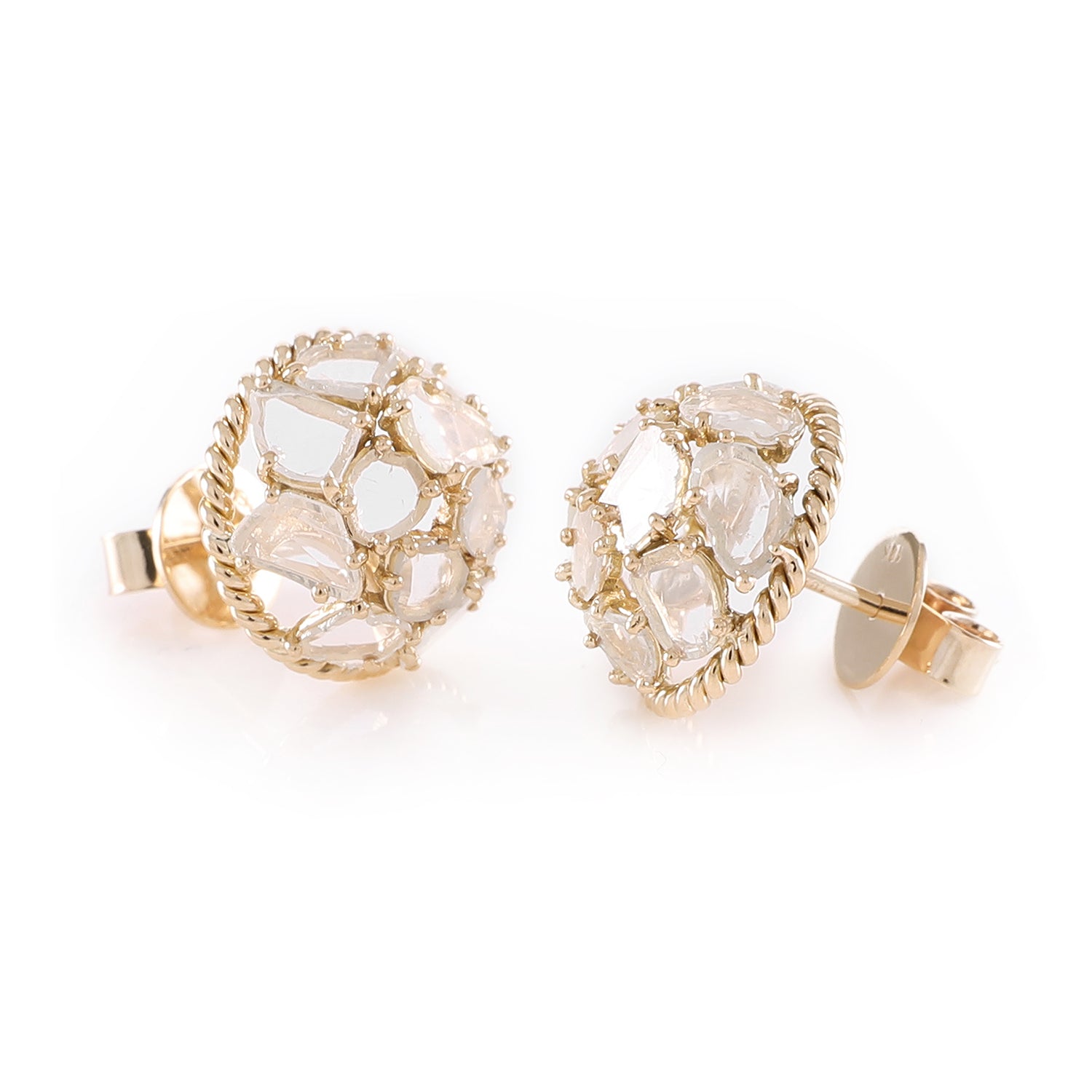 Earring Zero 1 - Diamonds in Yellow Gold