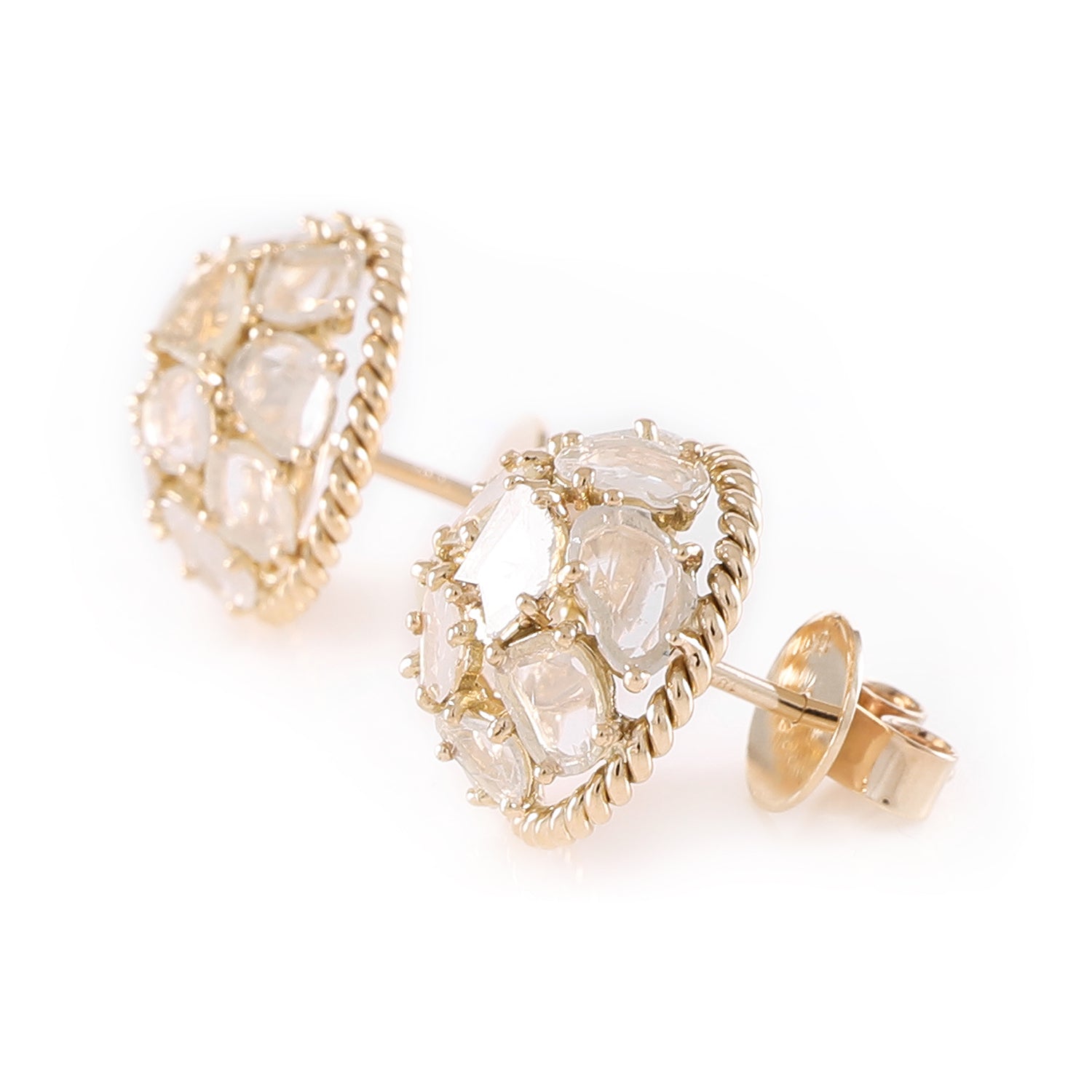 Earring Zero 1 - Diamonds in Yellow Gold