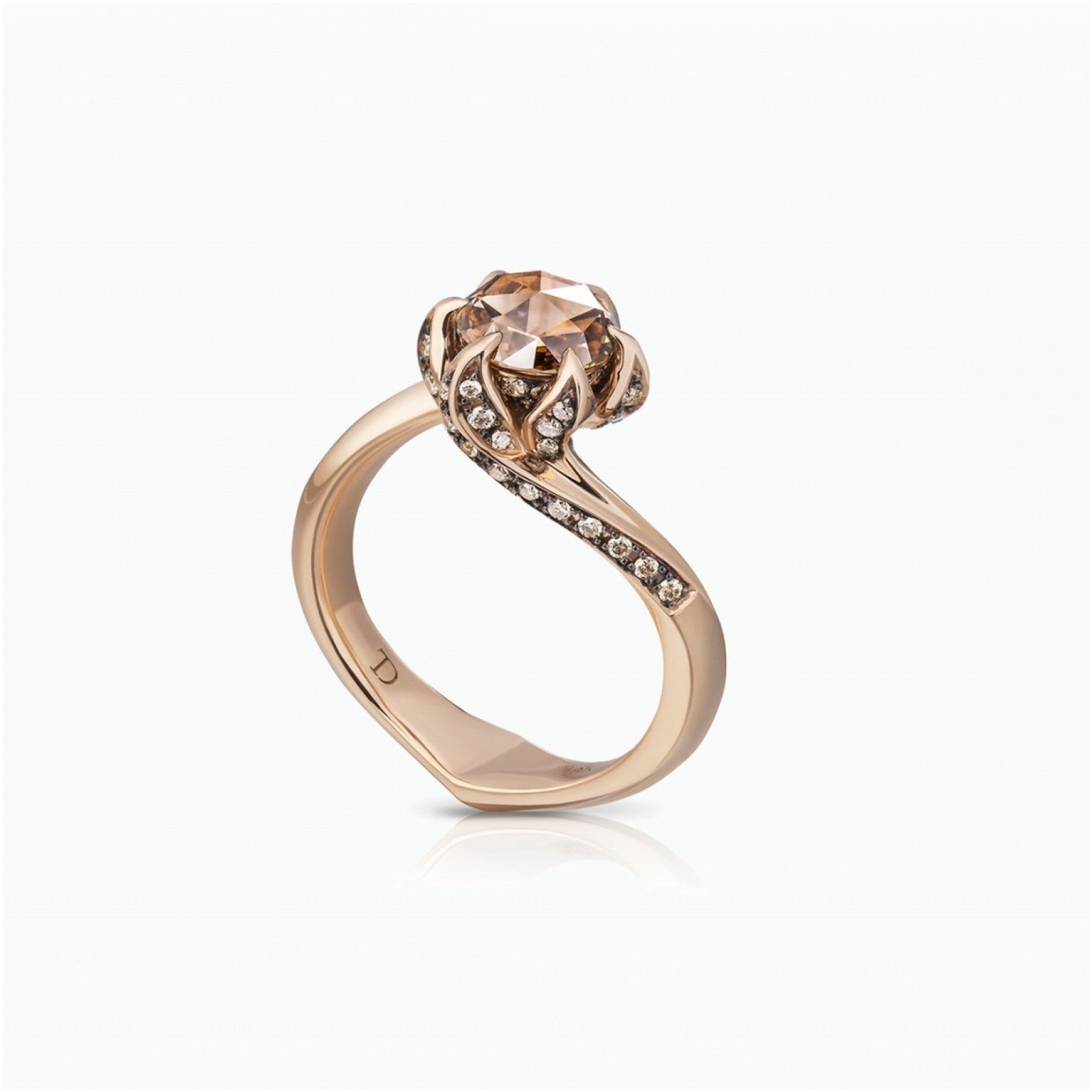 Brown Diamond Lily Pad Ring