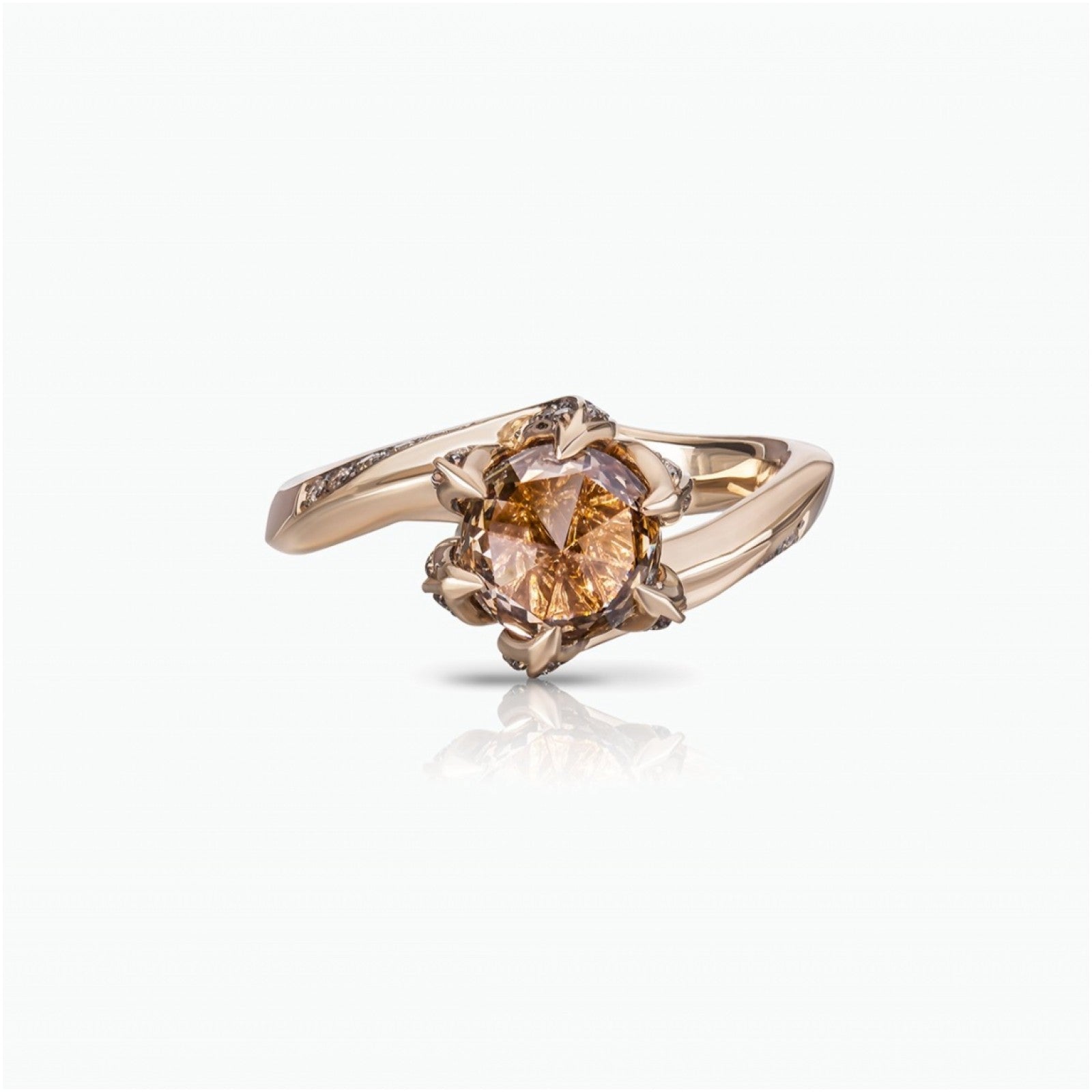 Brown Diamond Lily Pad Ring