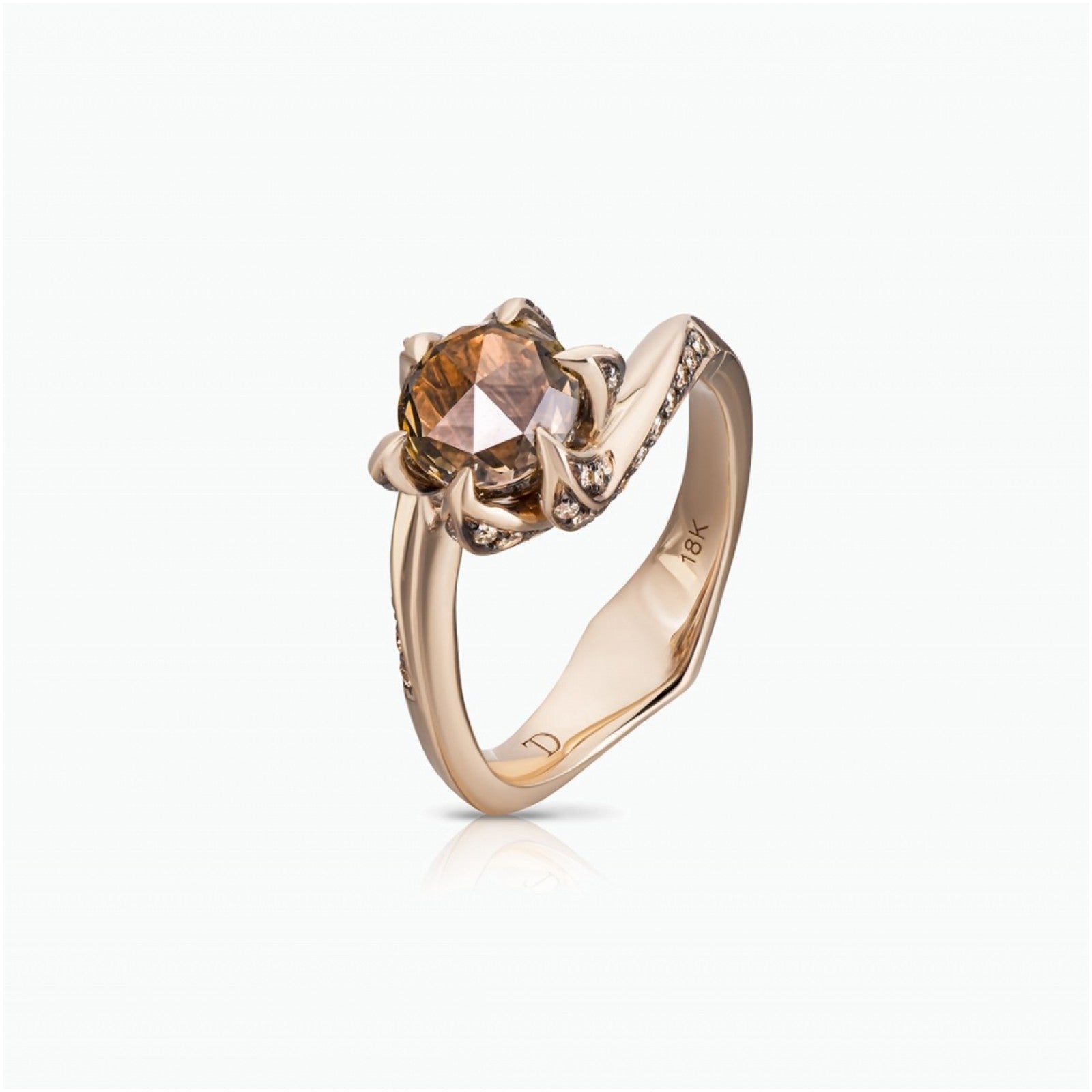 Brown Diamond Lily Pad Ring