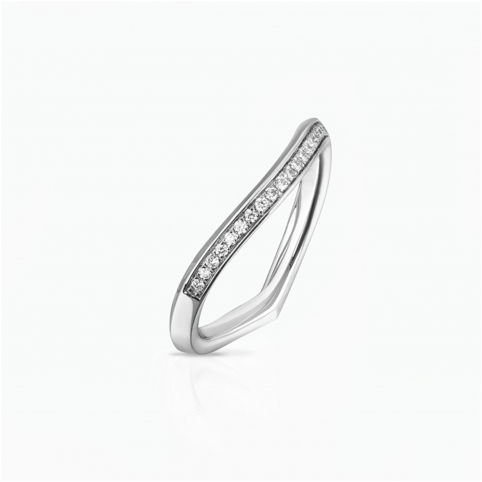 Lily Pad Wedding Band in White Gold