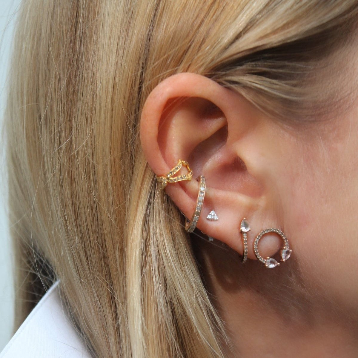 Eclipse Ear Cuff Gold and Blue Sapphire