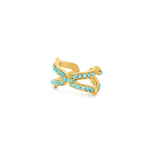 Oriental Ear Cuff Turquoise and Gold