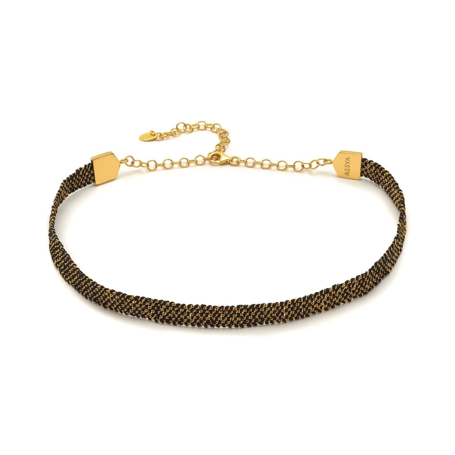 Panama Weaved Choker Black and Gold