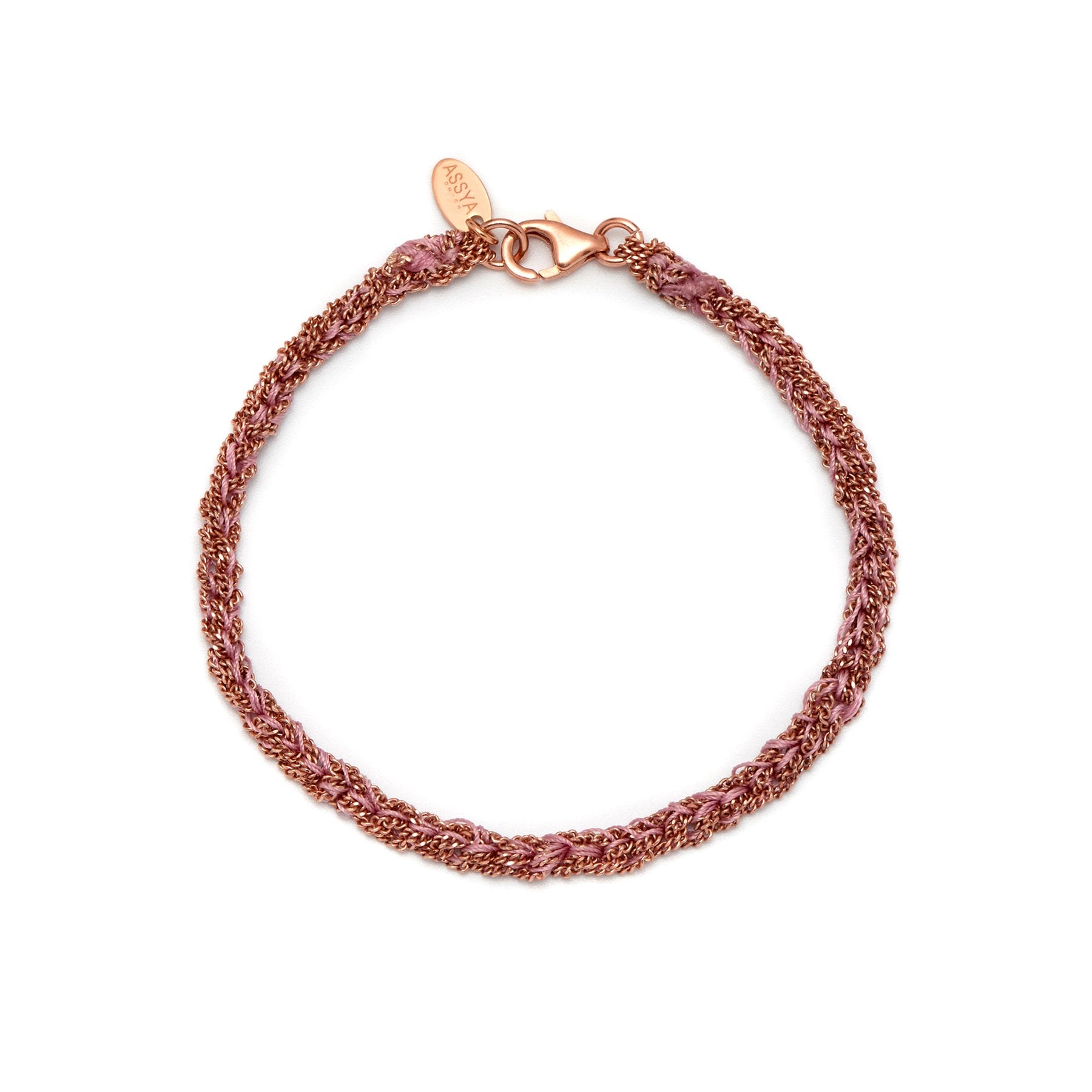 Panama Friendship Bracelet Grey and Rose Gold