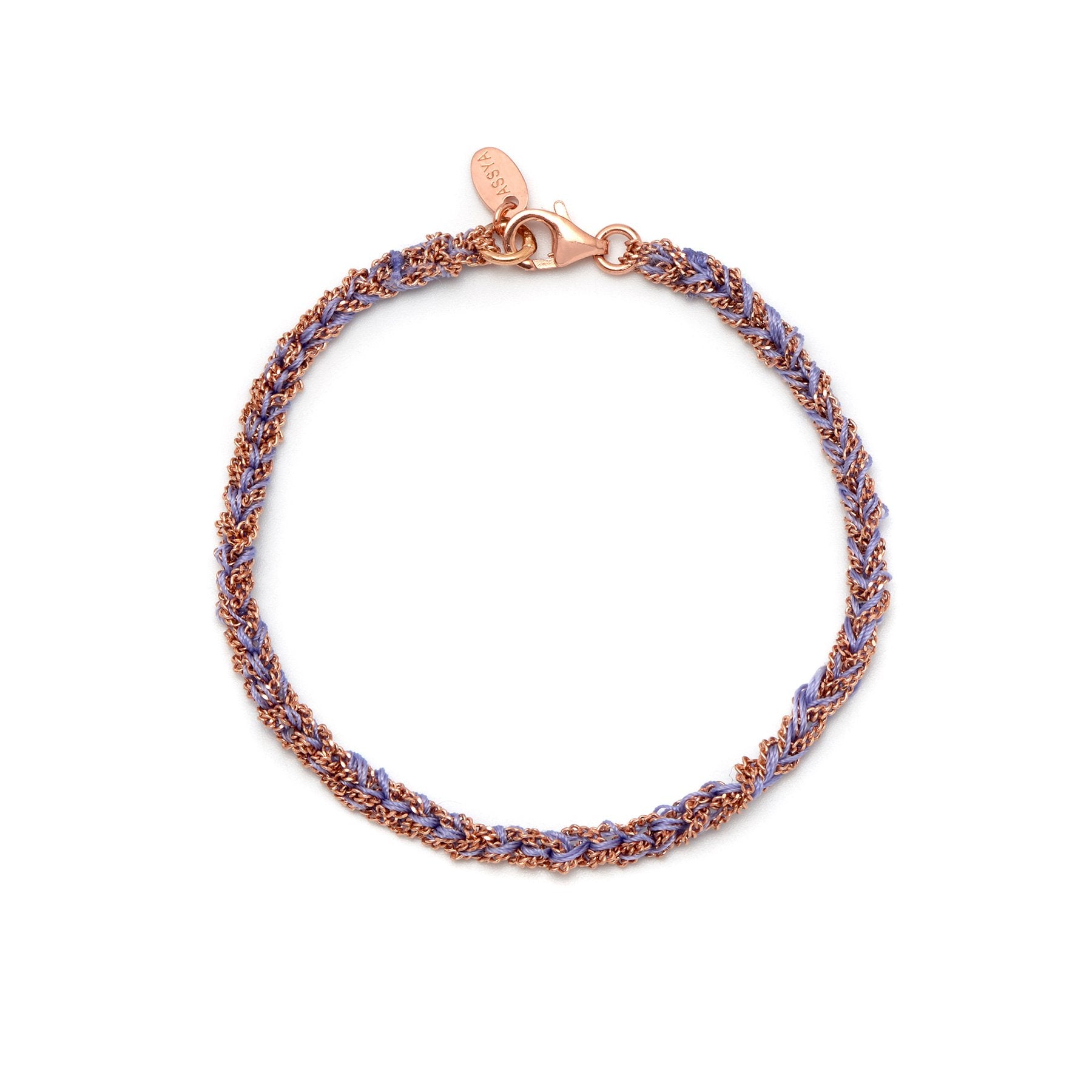 Panama Friendship Bracelet Purple and Rose Gold