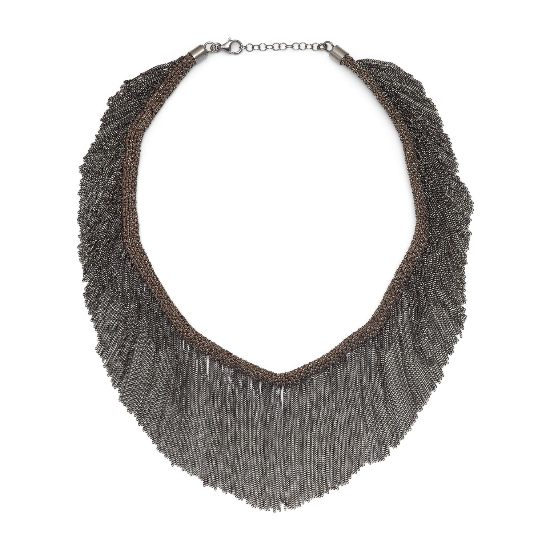 Panama Fringe Choker Brown and Black