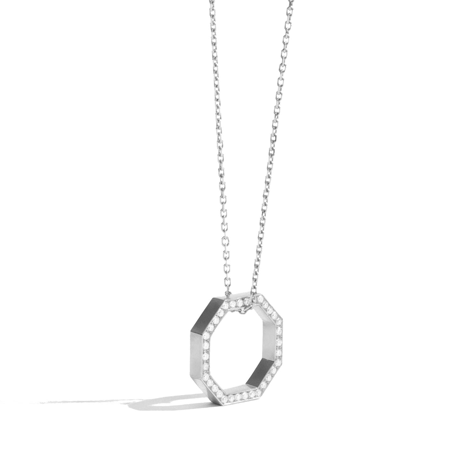 Octogone Necklace White Gold