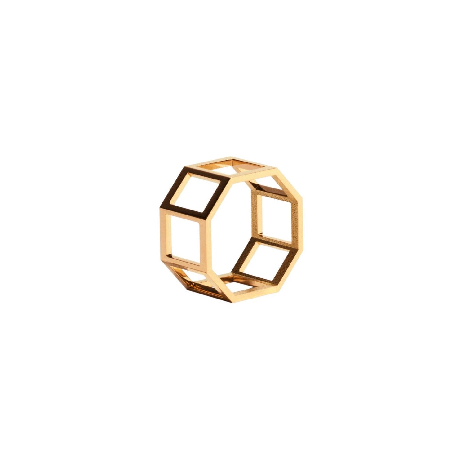 Octogone Structured Plain Ring