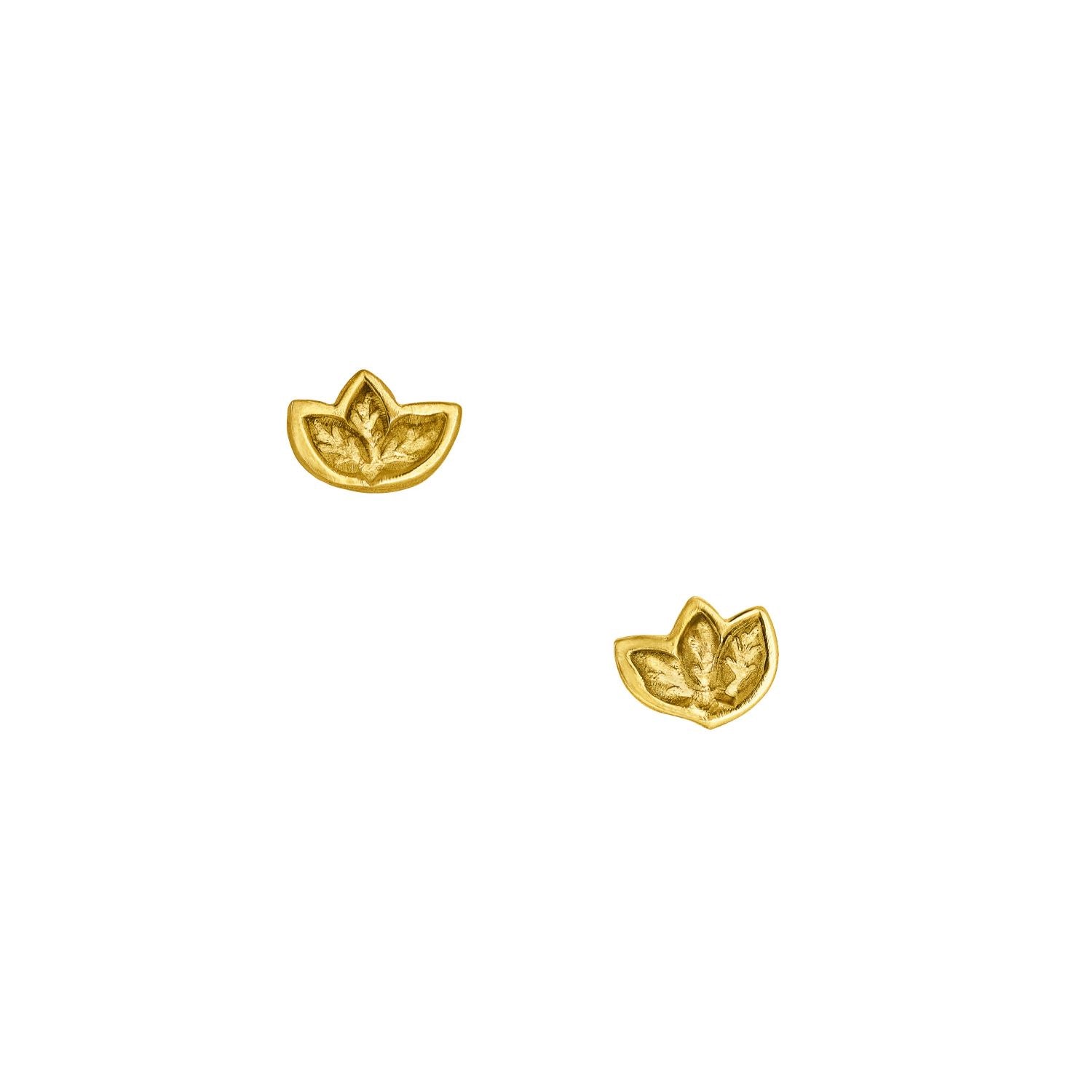 Fairtrade Yellow Gold Leaf Stud Earrings