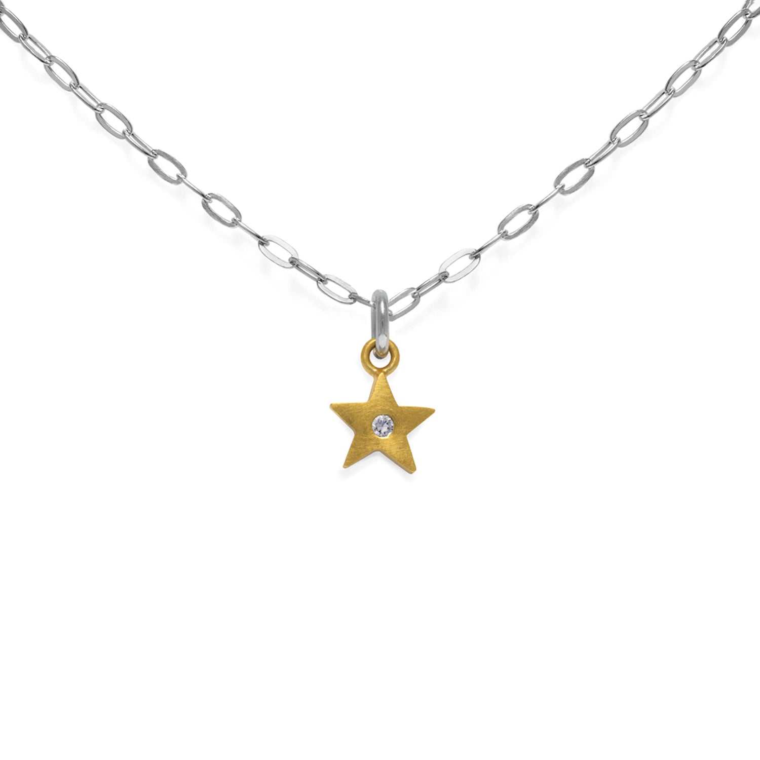 White Sapphire Star Pendant Necklace