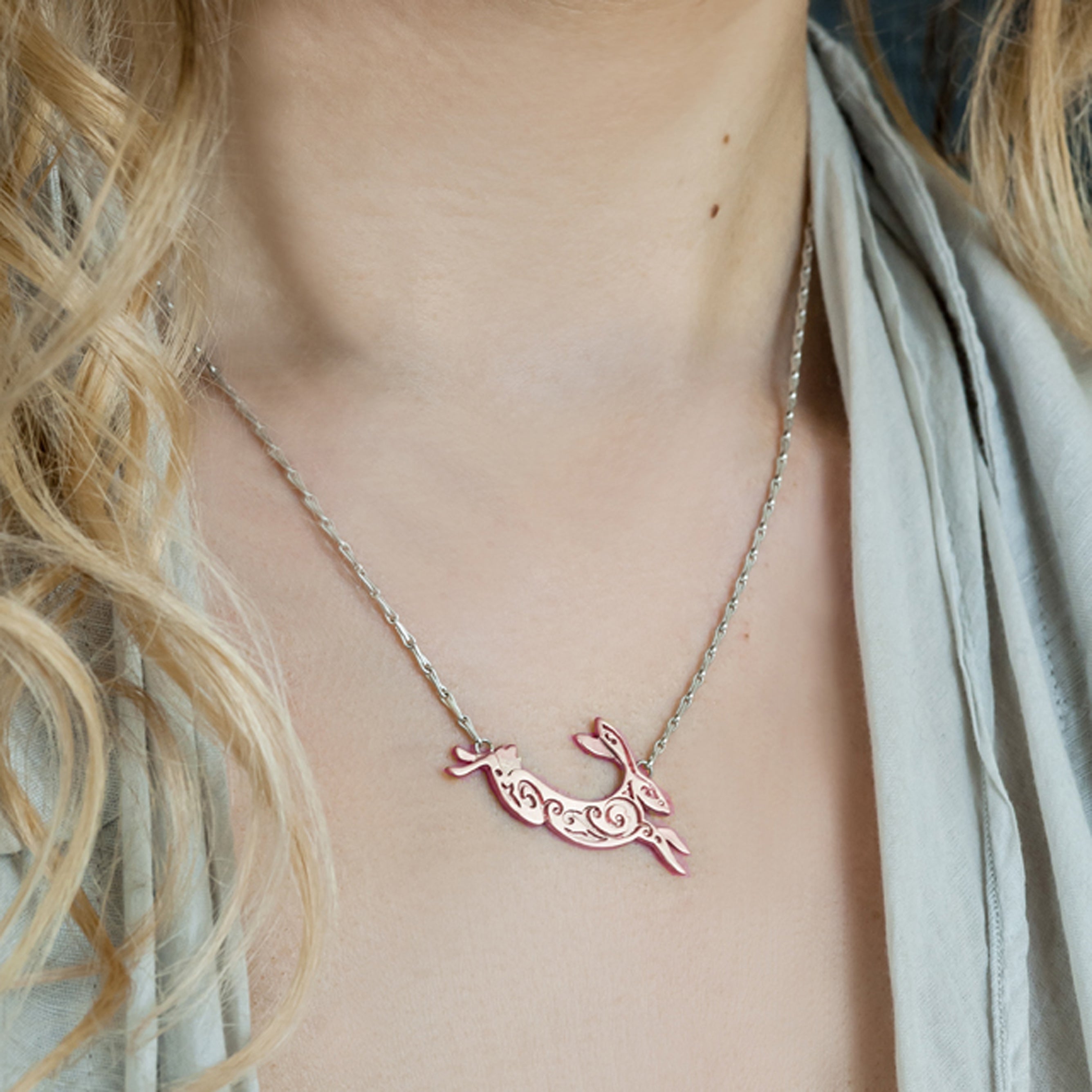 Fairtrade Rose Gold Hare Necklace