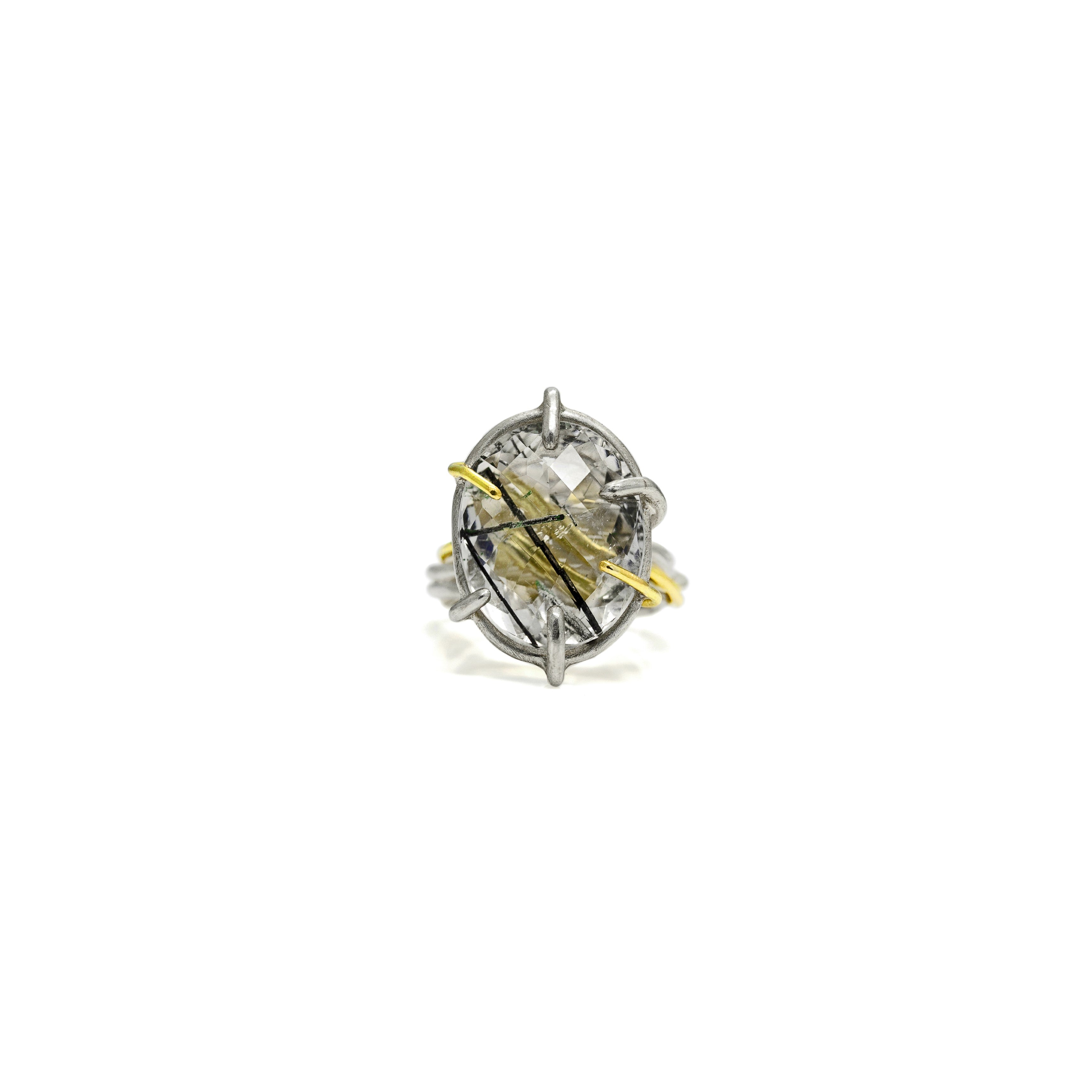 Tourmalated Quartz Nest Ring