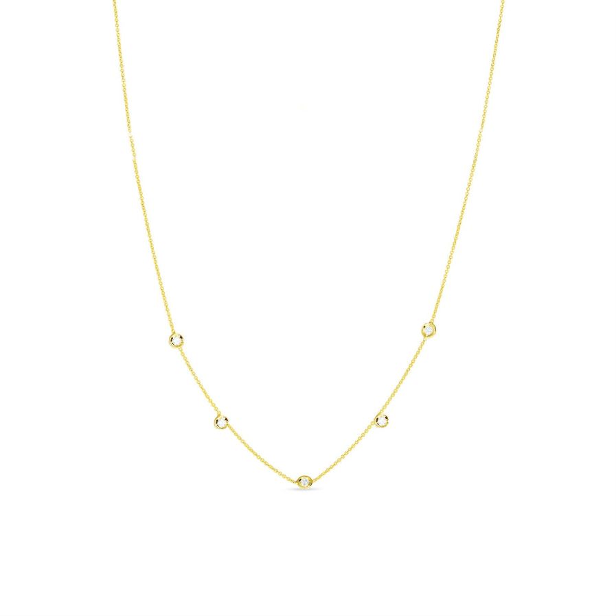 Five Diamond Droplet Necklace