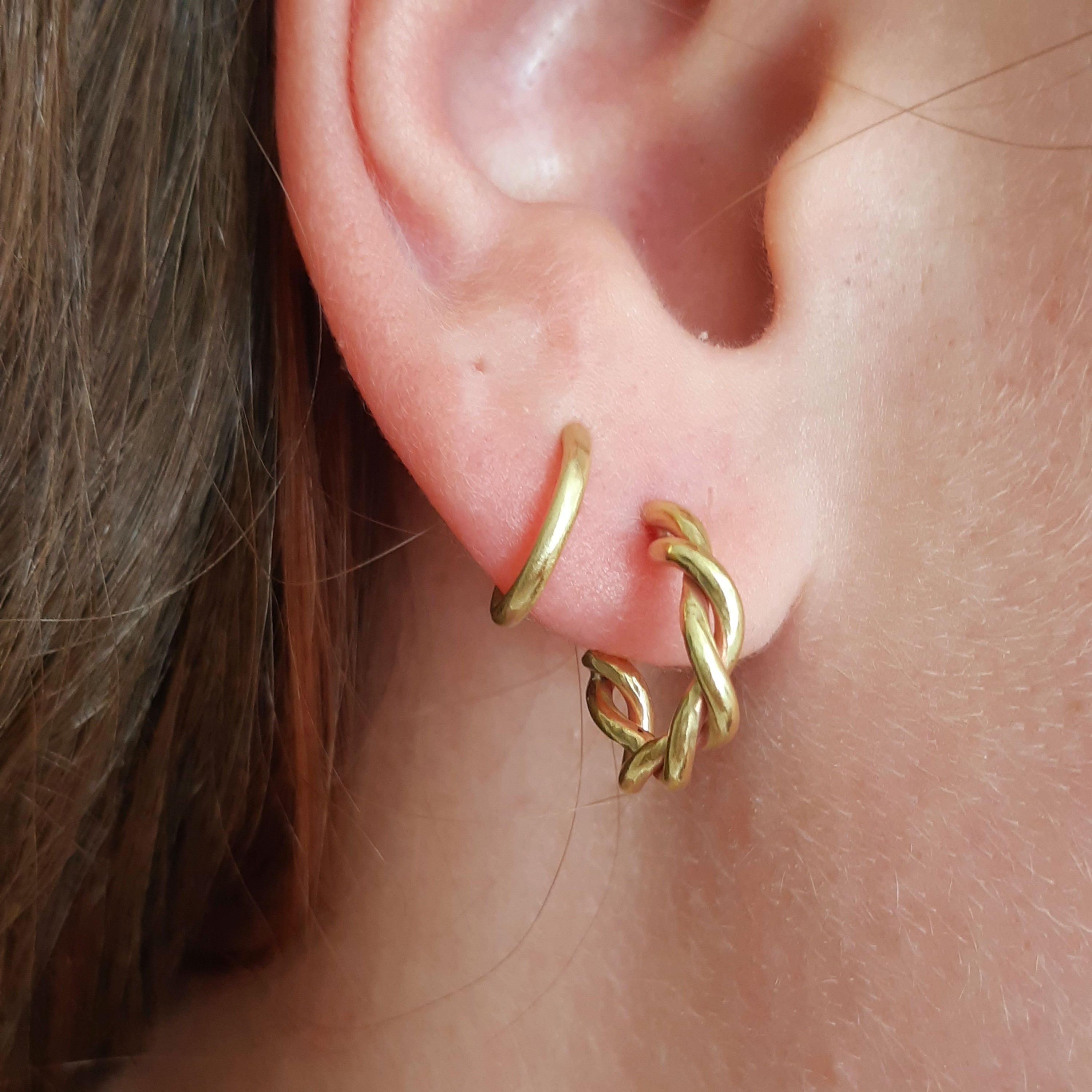 Entwined Small Hoop Earrings