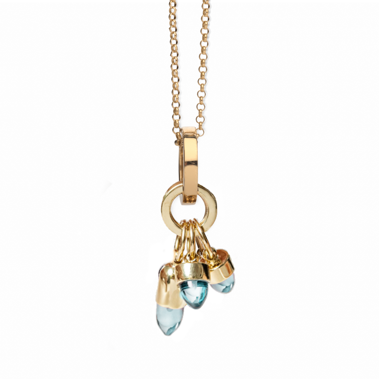 Skopelos Charm Necklace Aqua Blue Quartz