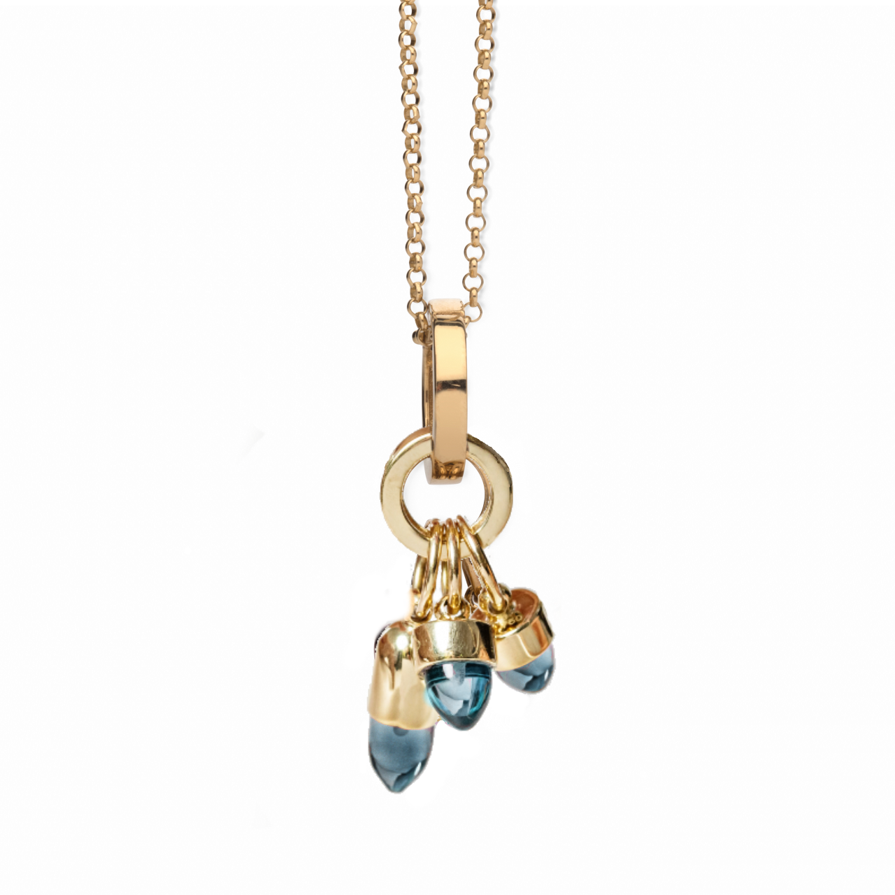 Skopelos Charm Necklace London Blue Quartz