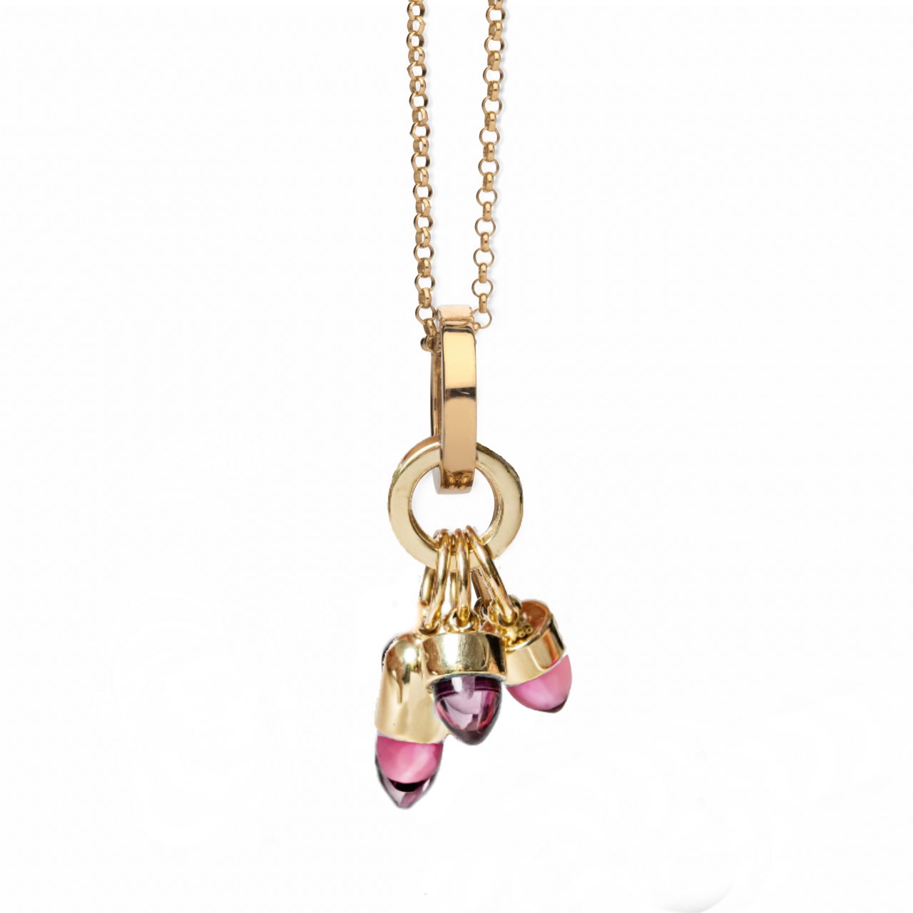 Skopelos Charm Necklace Pink Tourmaline Quartz