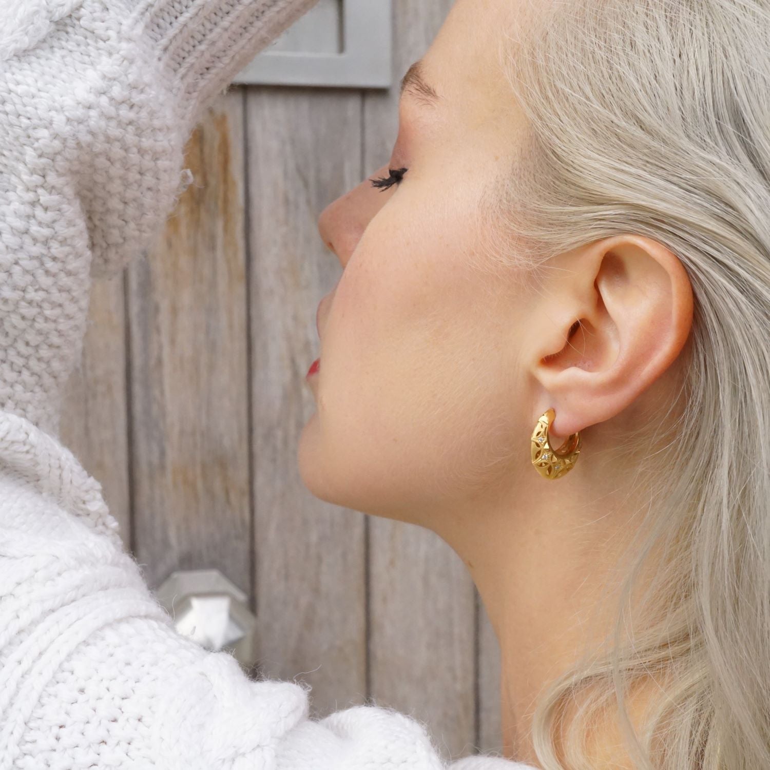 Queen of Diamonds Small Brave Hoop Earrings