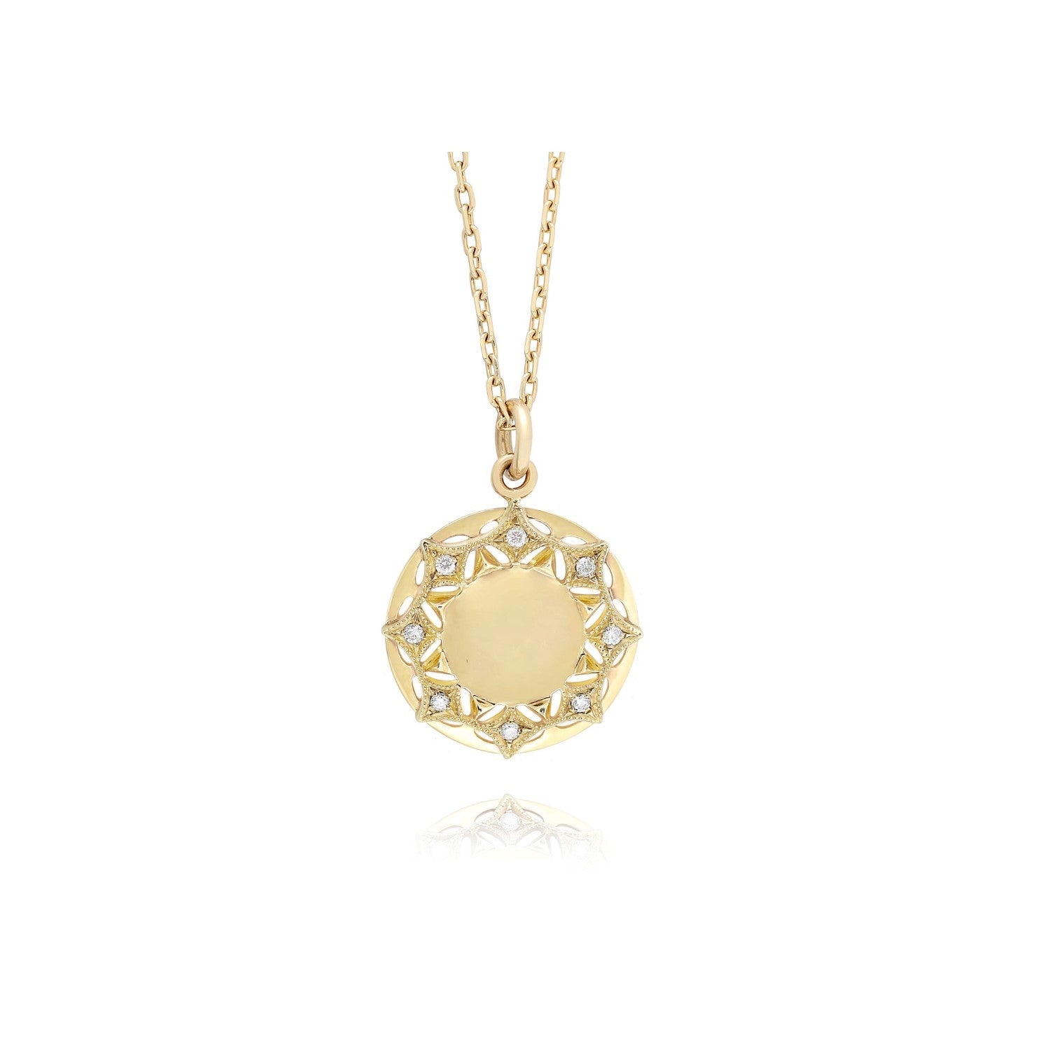 Queen of Diamonds Sun Pendant Necklace