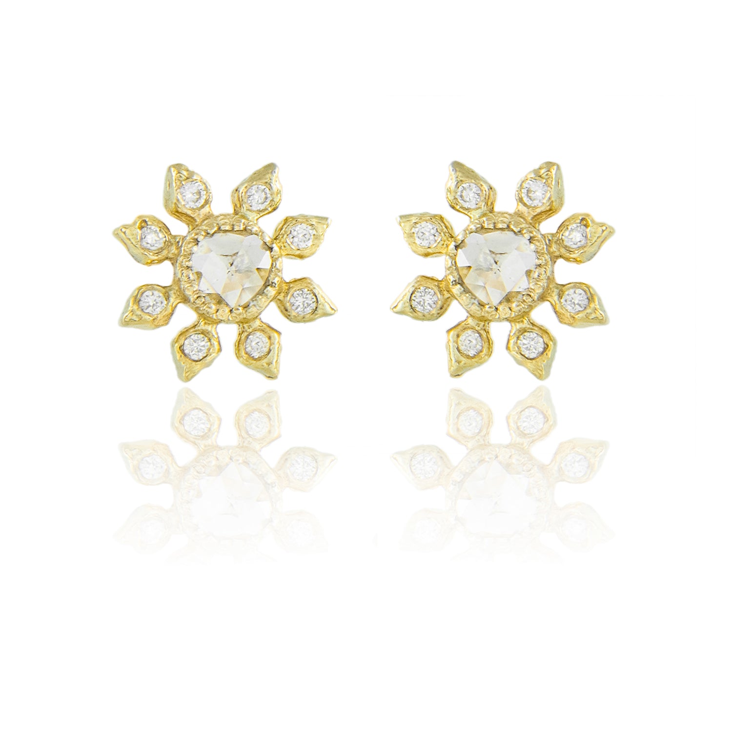 Diamond Flower Studs