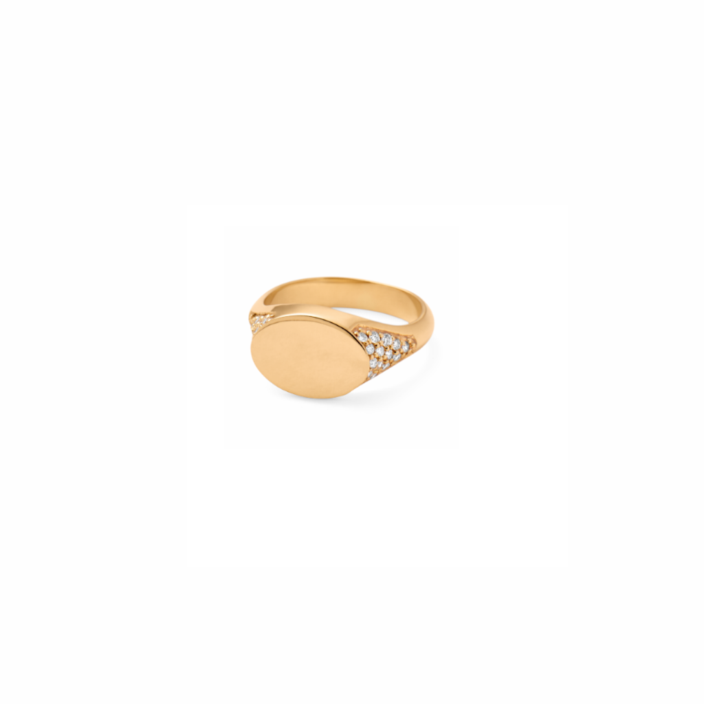 Rock Diamond Signet Ring