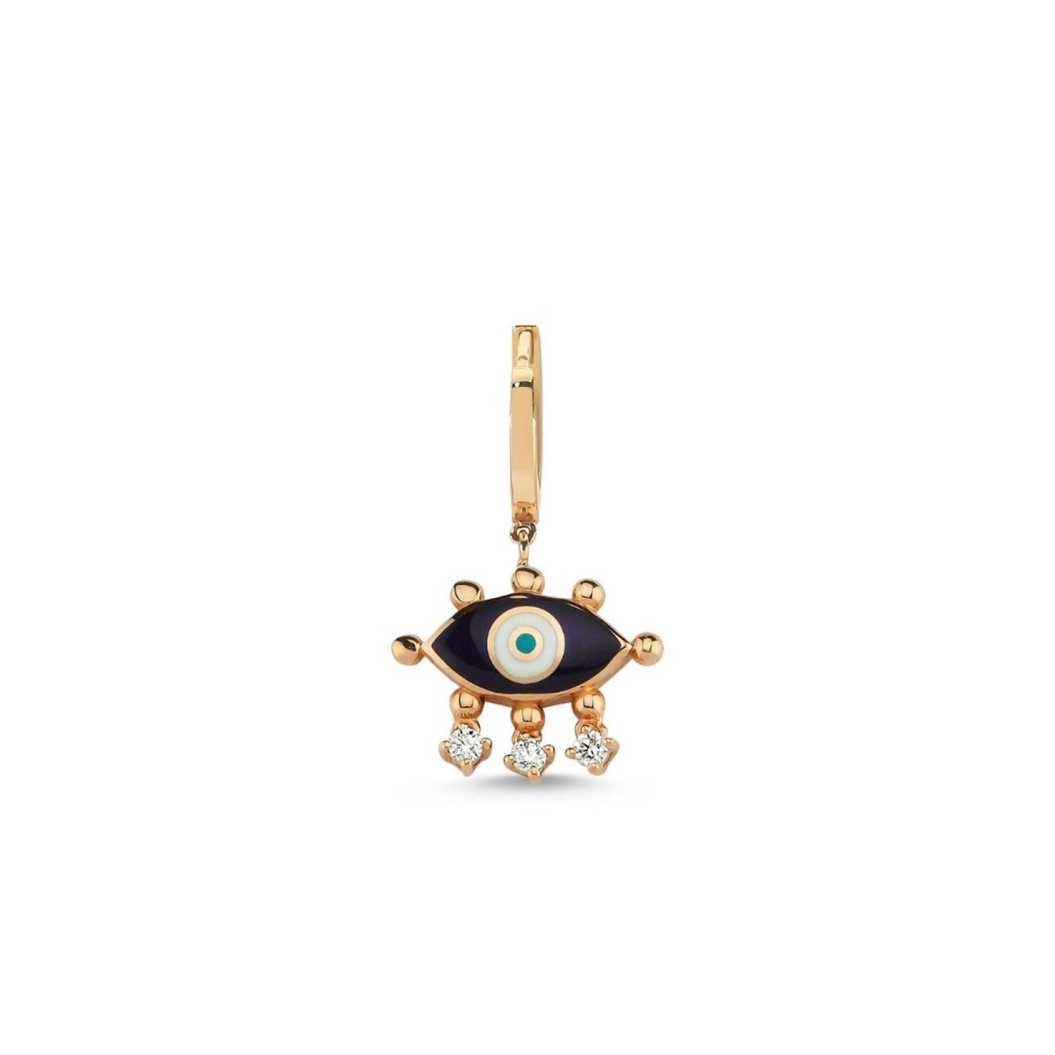 Evil Eye Hoop Earring (Navy Blue)