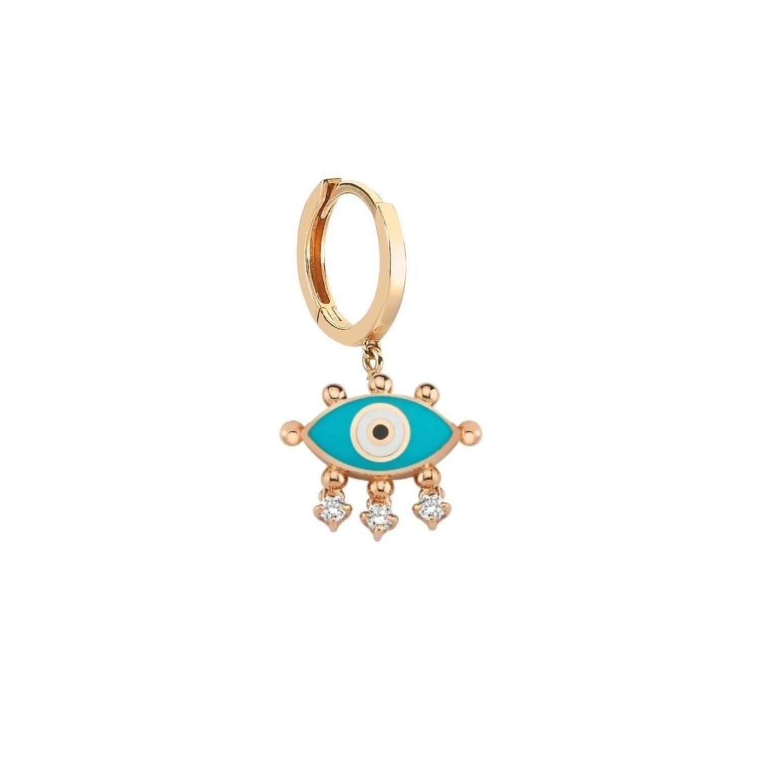 Evil Eye Hoop Earring (Turquoise)