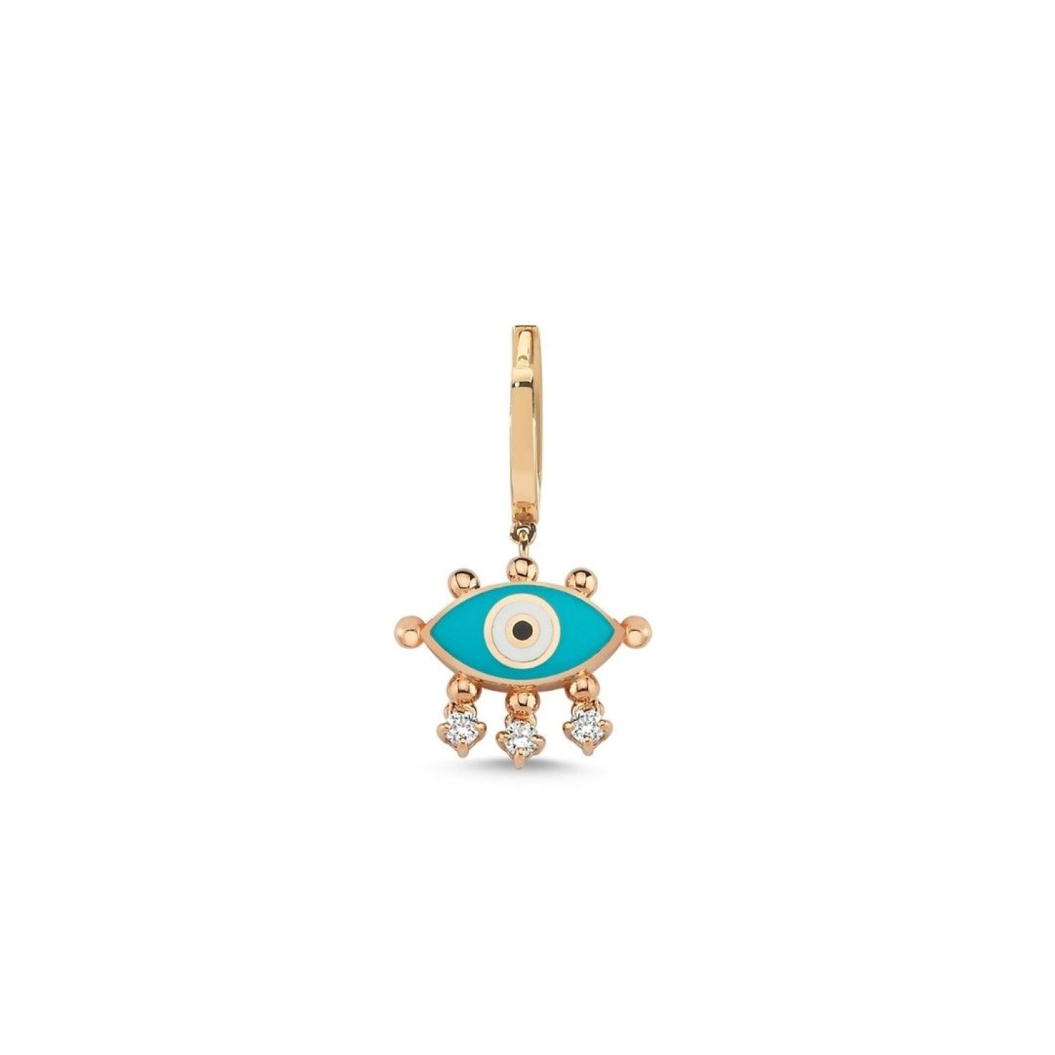 Evil Eye Hoop Earring (Turquoise)