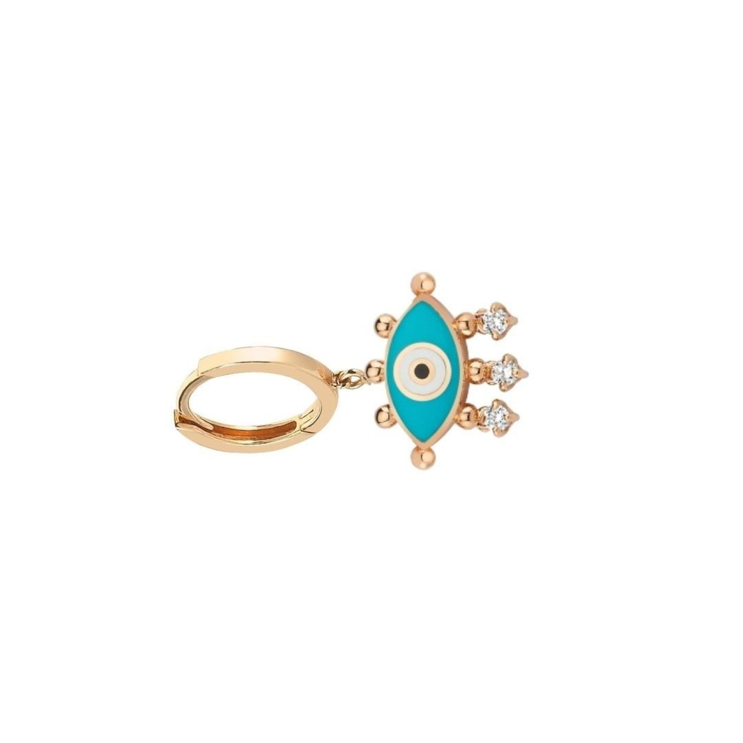 Evil Eye Hoop Earring (Turquoise)