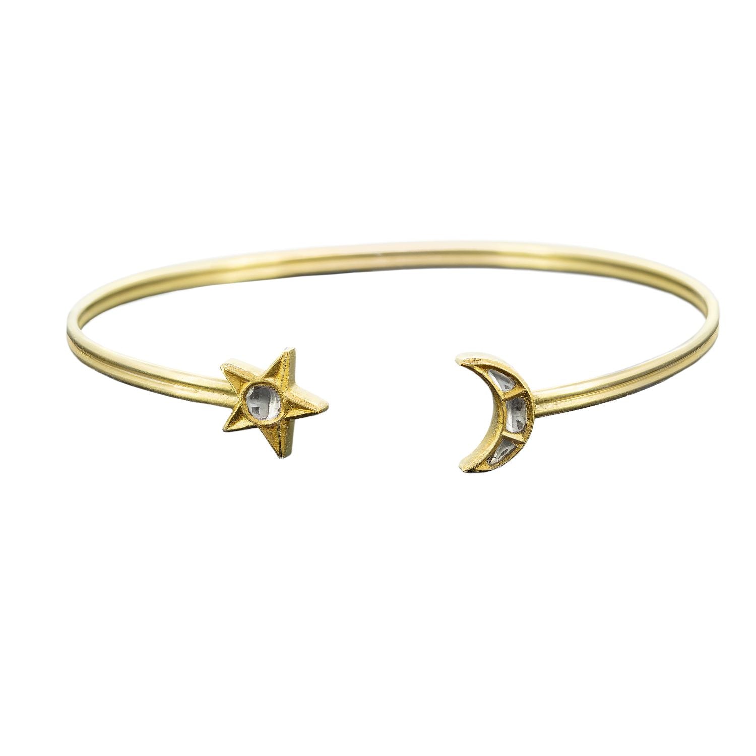 Star and Moon Polki Cuff