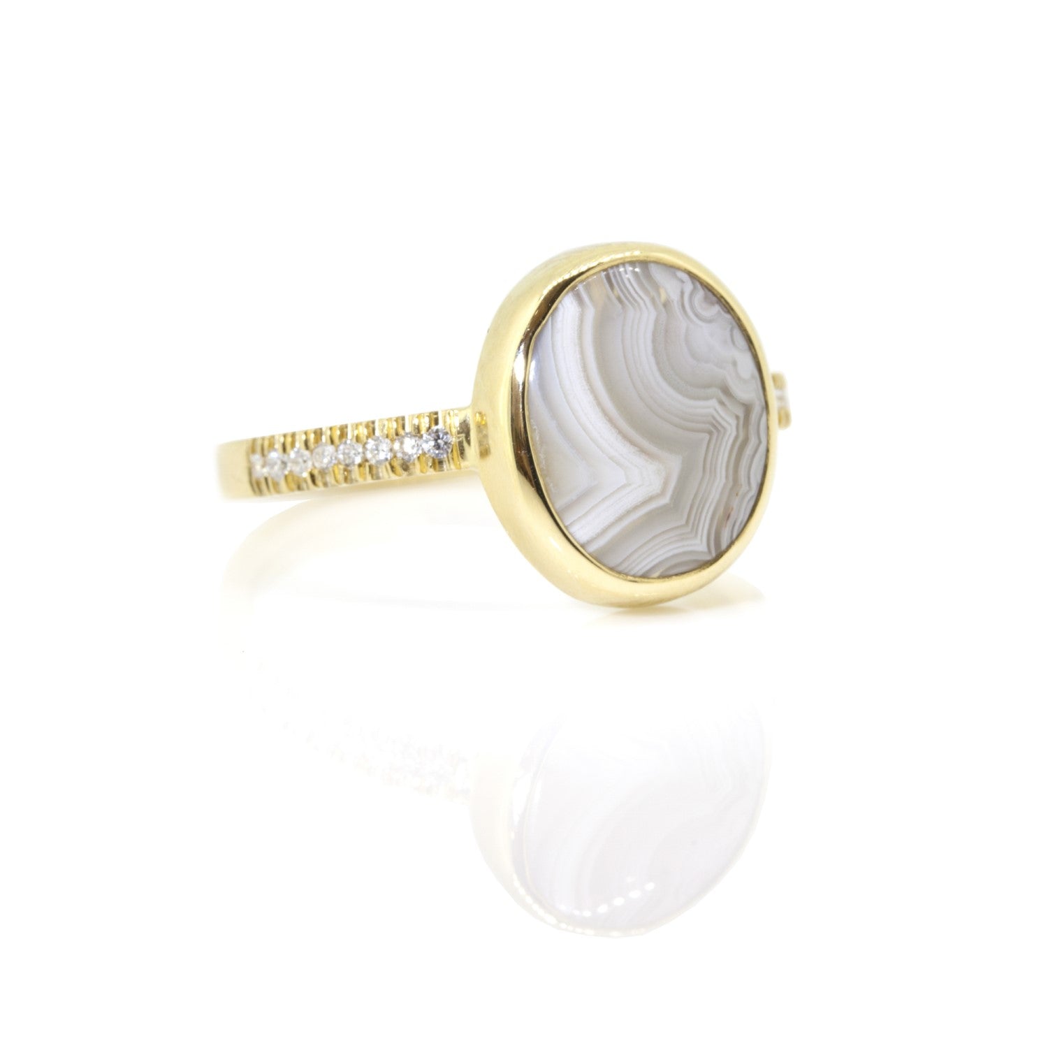 White Lace Agate Ring