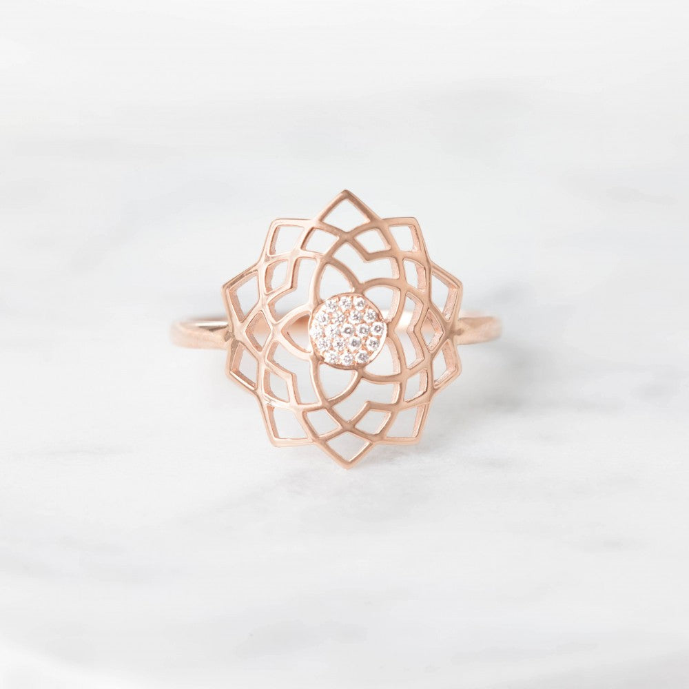 Sahasrara Paved Diamonds Ring