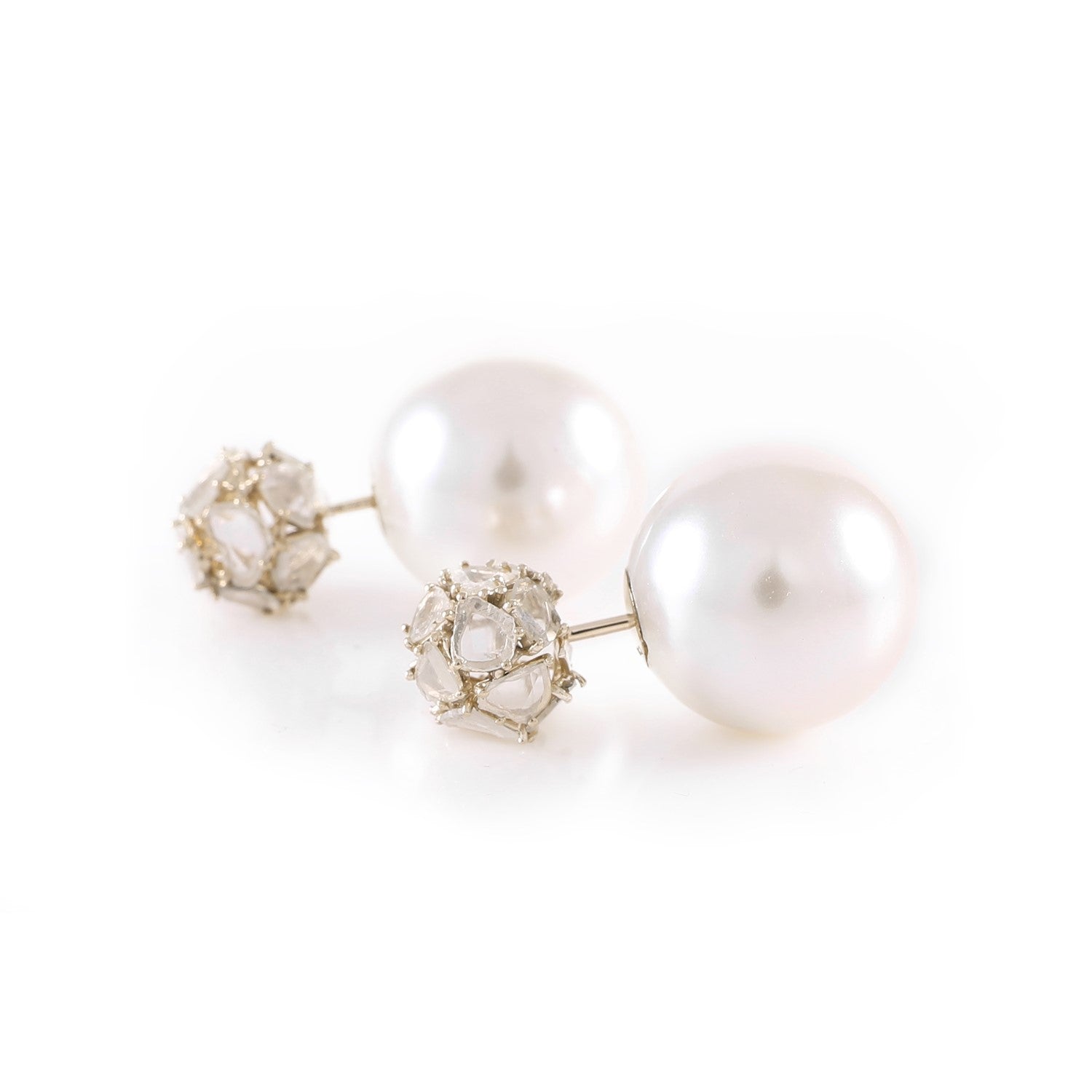 Earring Zero 2 - Diamonds in White Gold