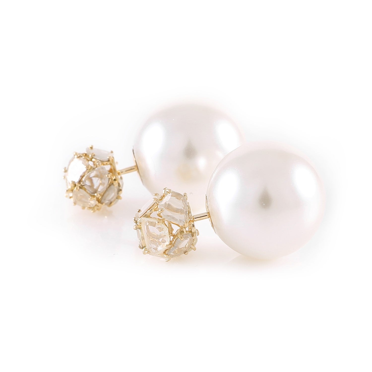 Earring Zero 2 - Diamonds in Yellow Gold