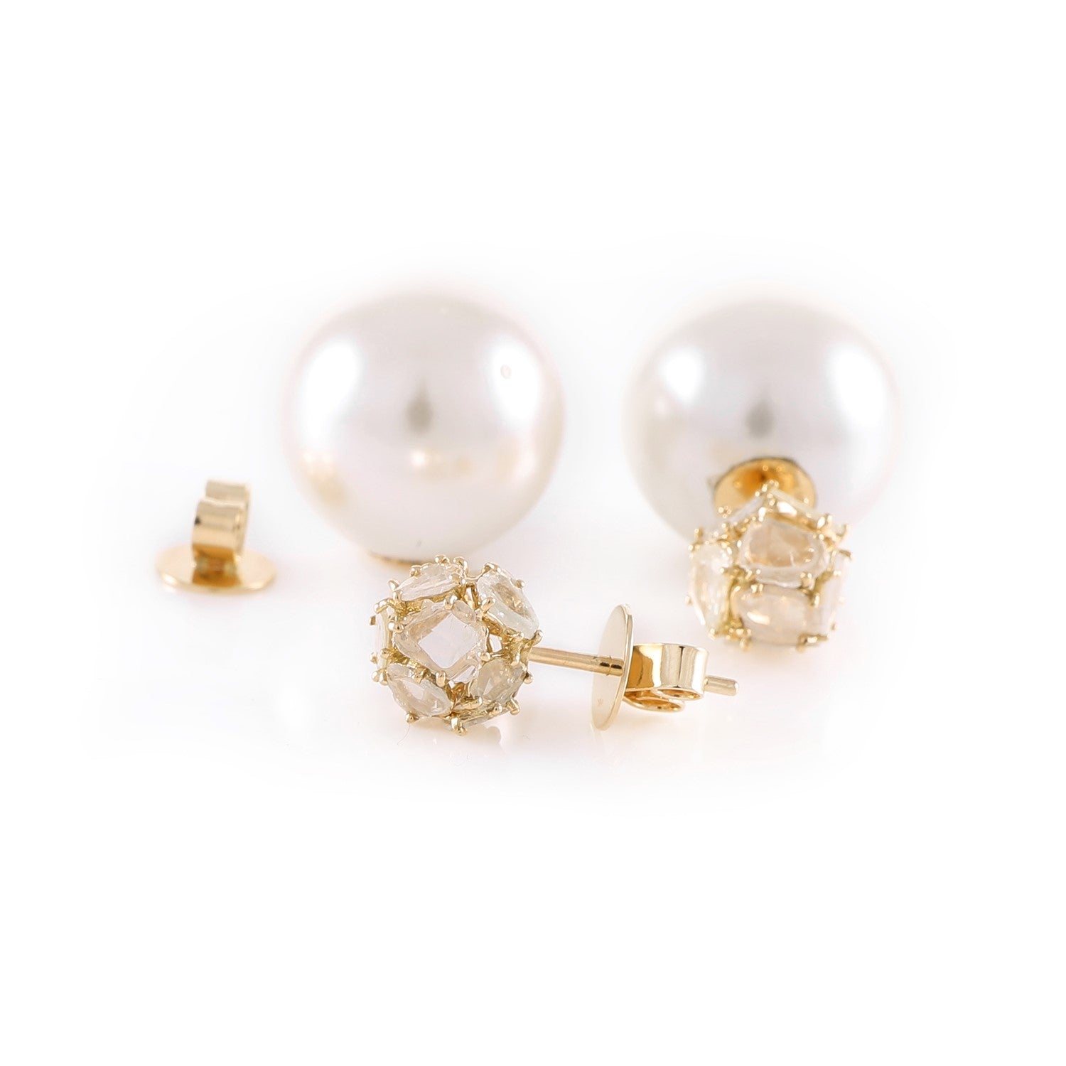 Earring Zero 2 - Diamonds in Yellow Gold