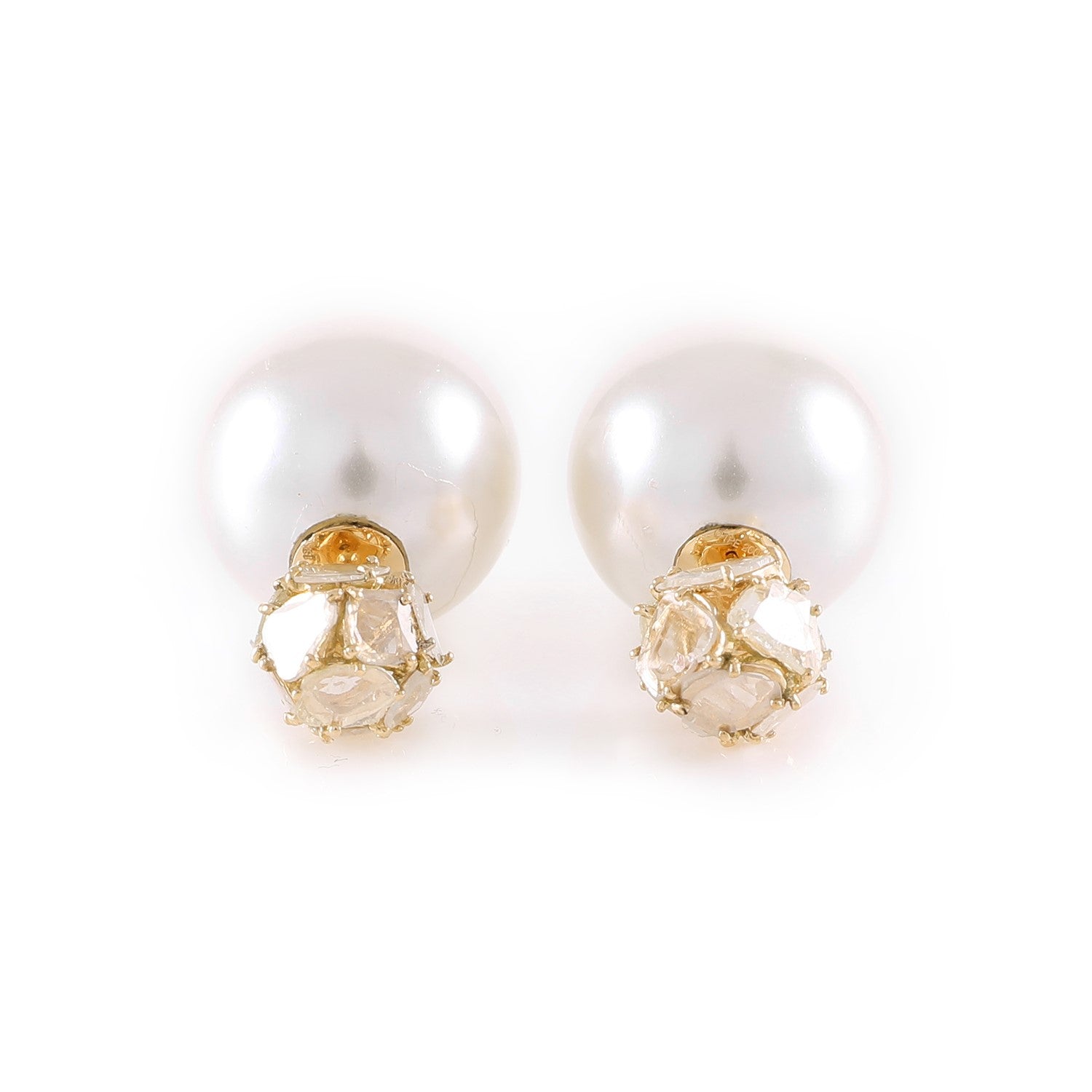 Earring Zero 2 - Diamonds in Yellow Gold