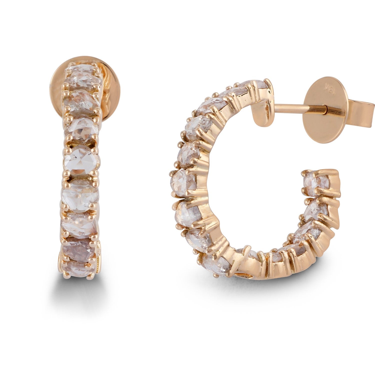 Earring Zero 4 - Diamonds in Yellow Gold