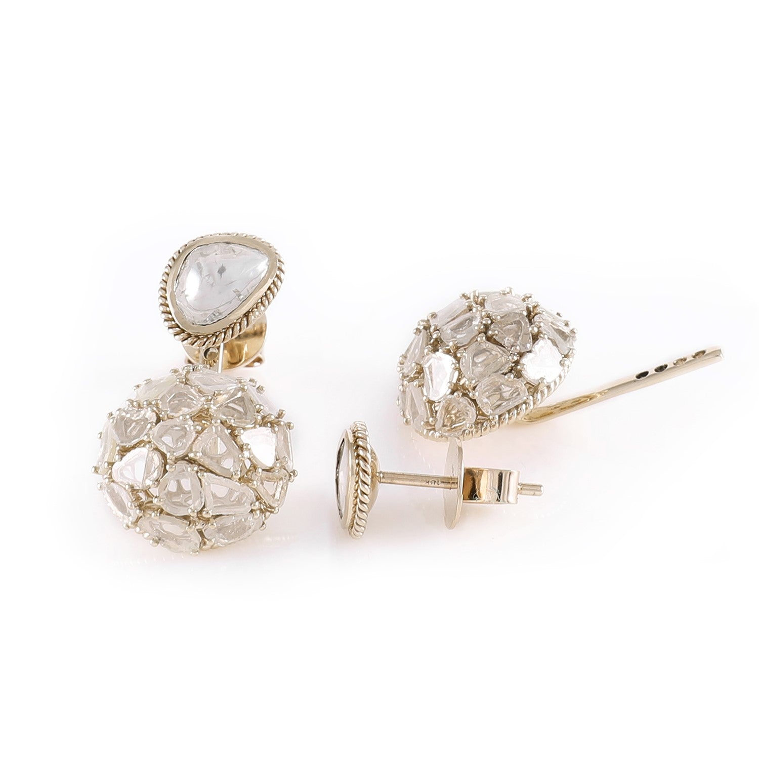 Earring Zero 3 - Diamonds in White Gold