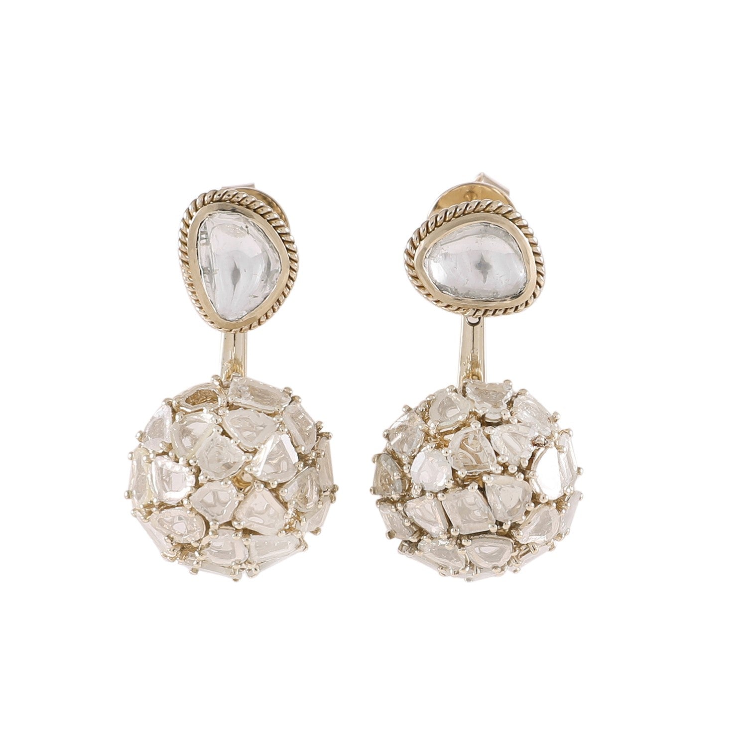 Earring Zero 3 - Diamonds in White Gold