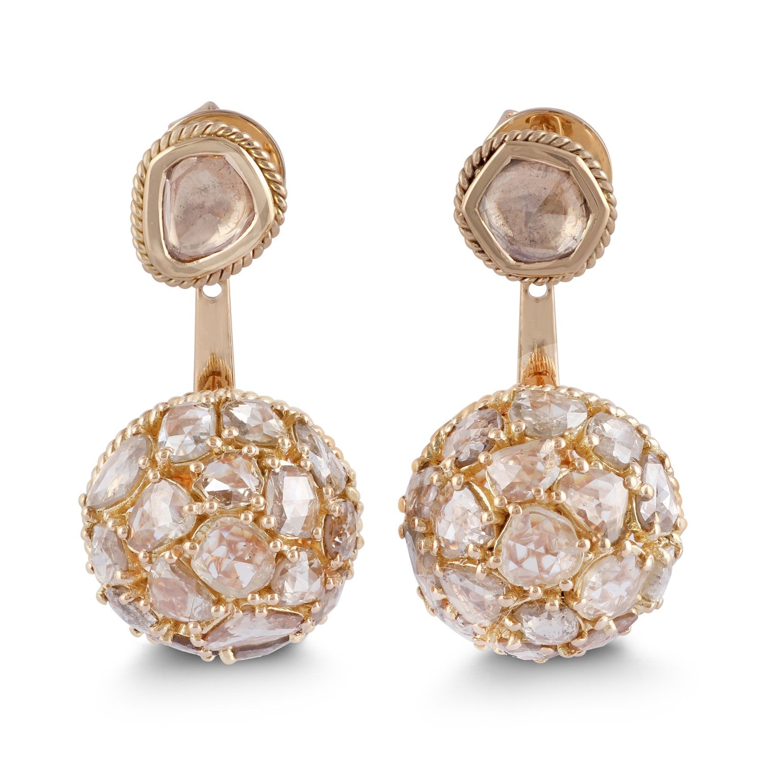 Earring Zero 3 - Diamonds in Yellow Gold