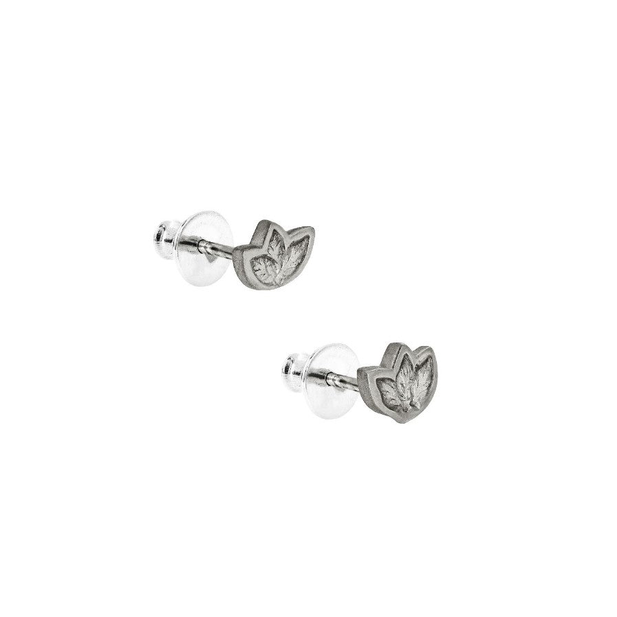 Silver Leaf Stud Earrings