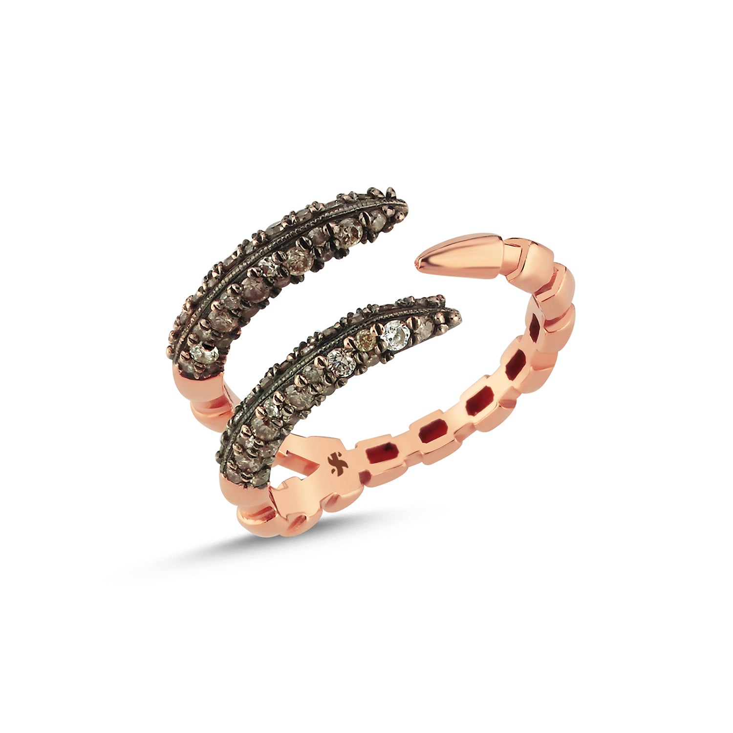 Dragon Claw Pinkie Ring with Cognac Diamonds